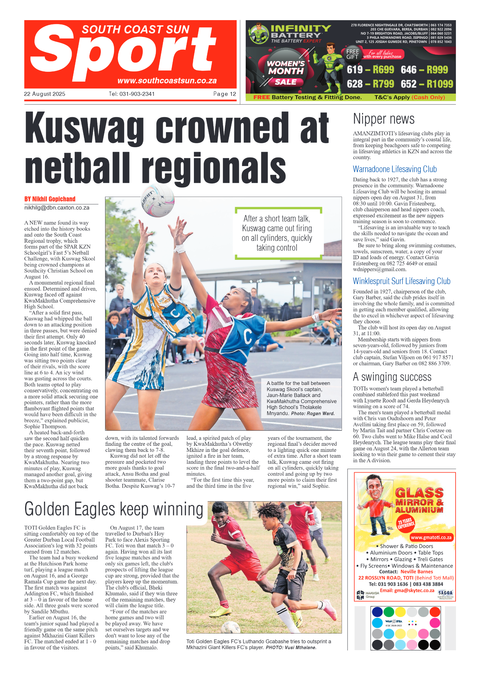 South Coast Sun 22 August 2025 page 12