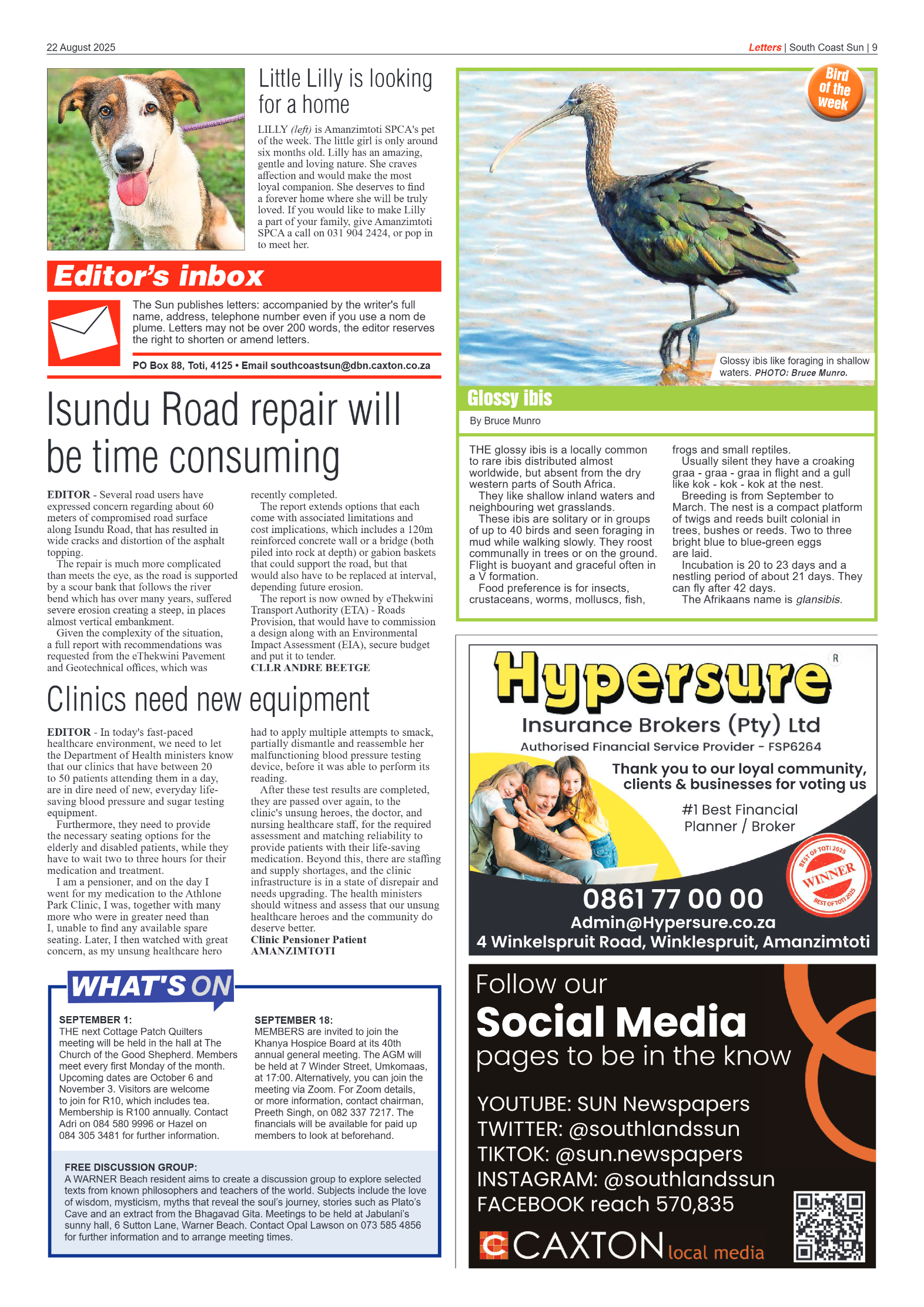 South Coast Sun 22 August 2025 page 9