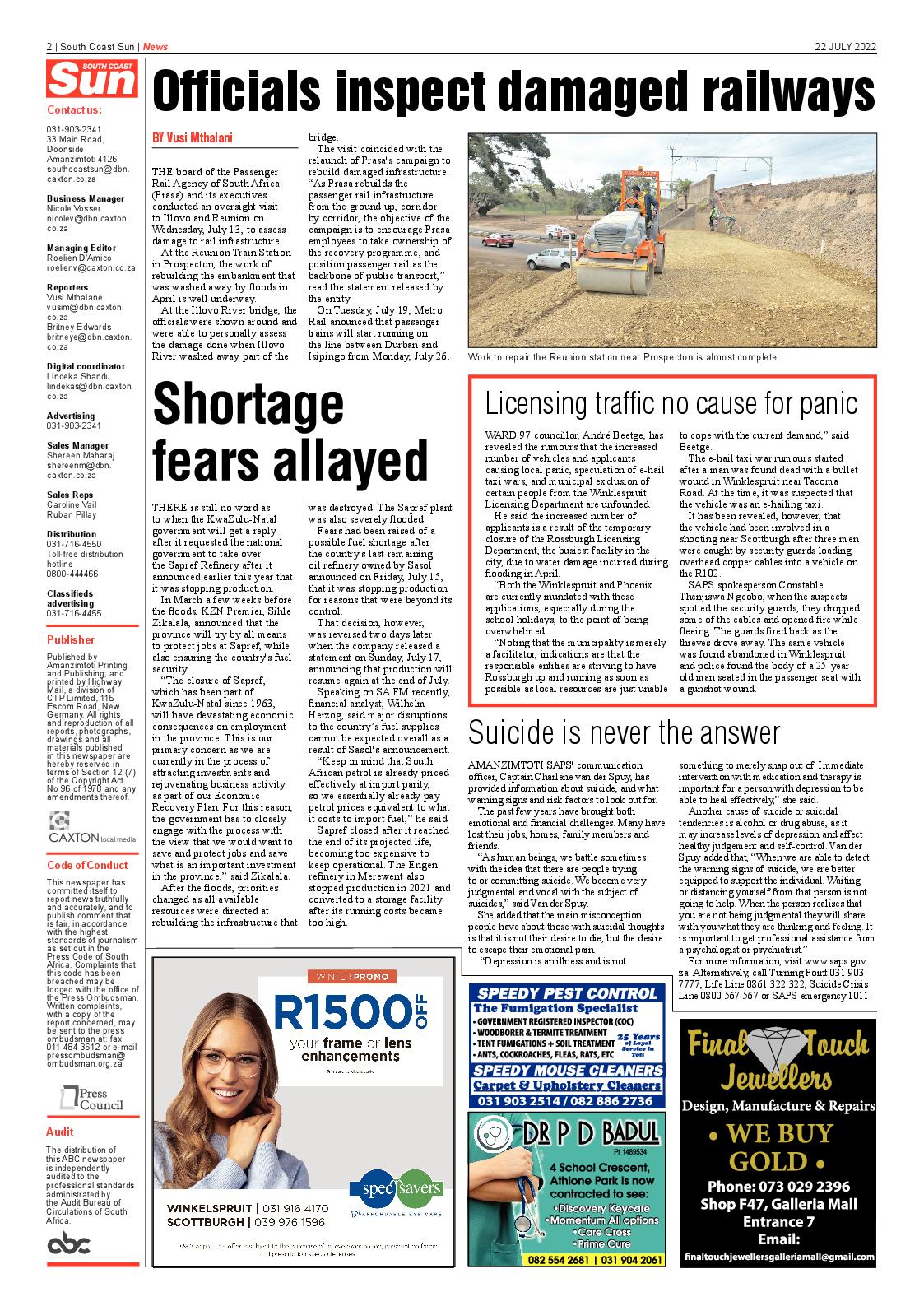 South Coast Sun 22 July 2022 page 2