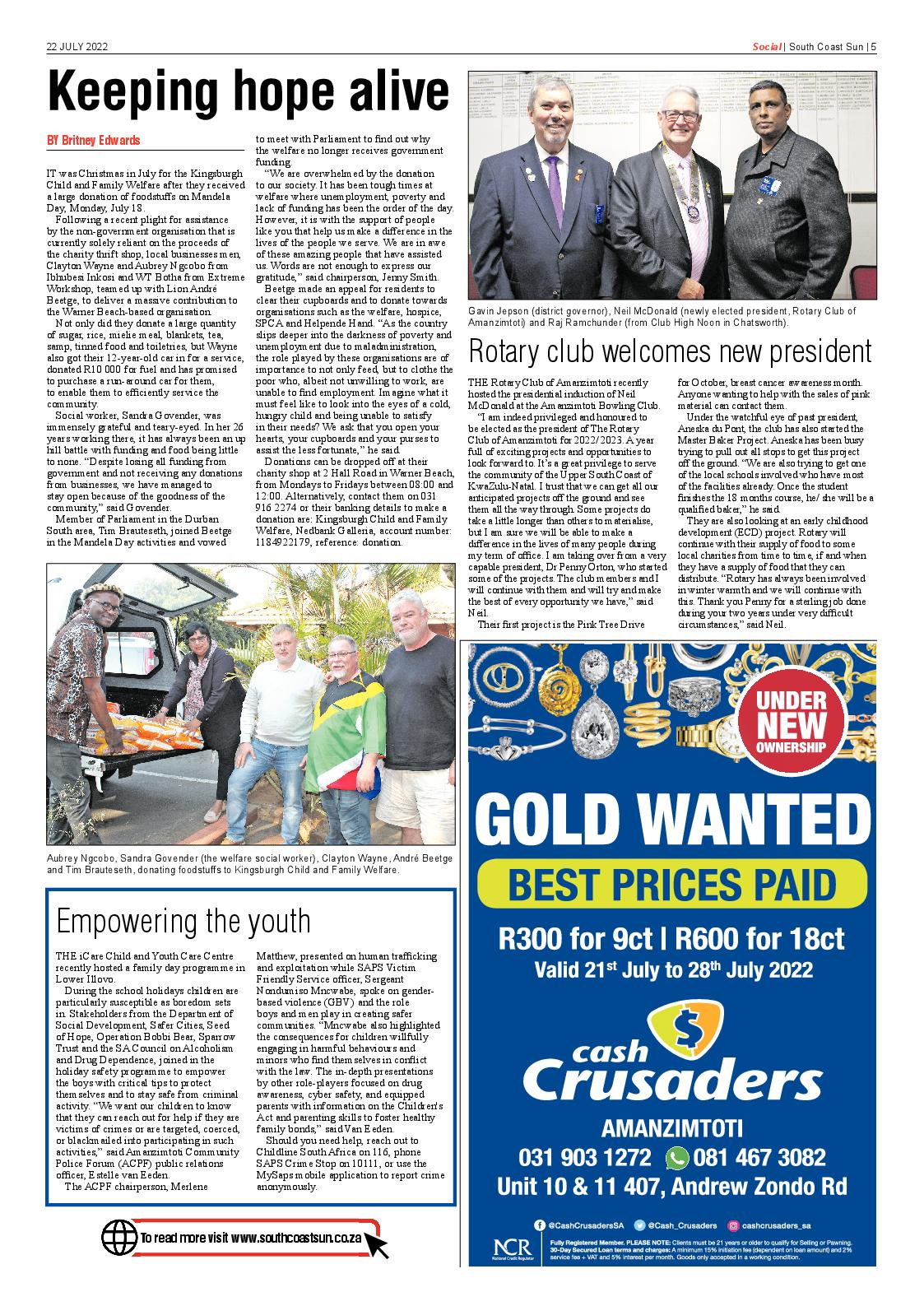 South Coast Sun 22 July 2022 page 5