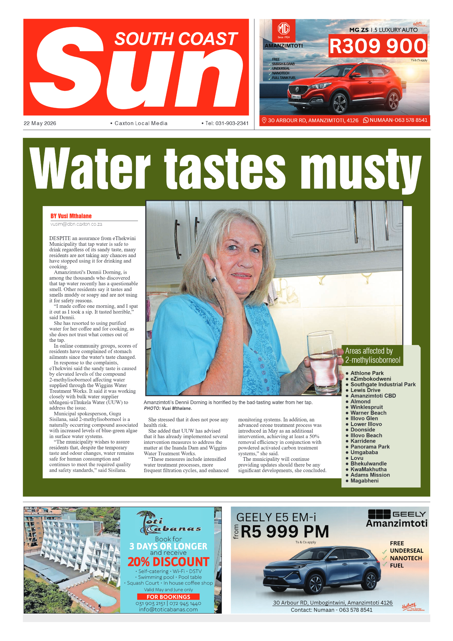 South Coast Sun 22 May 2026 page 1