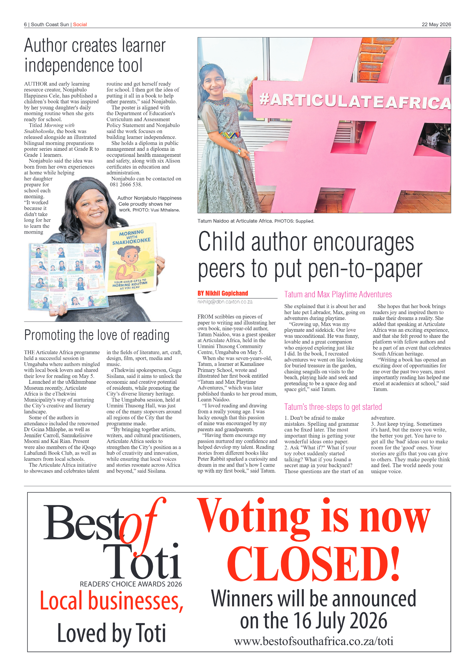 South Coast Sun 22 May 2026 page 6