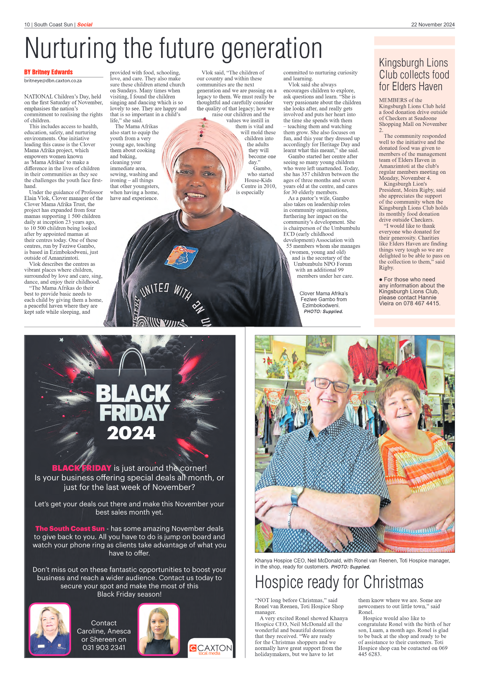 South Coast Sun 22 November 2024 page 10