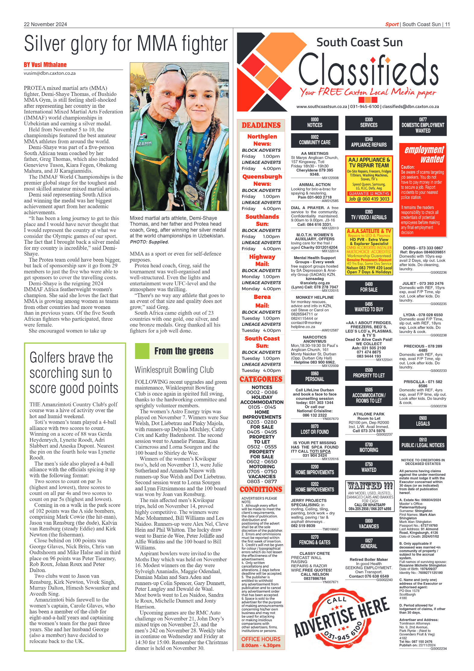 South Coast Sun 22 November 2024 page 11
