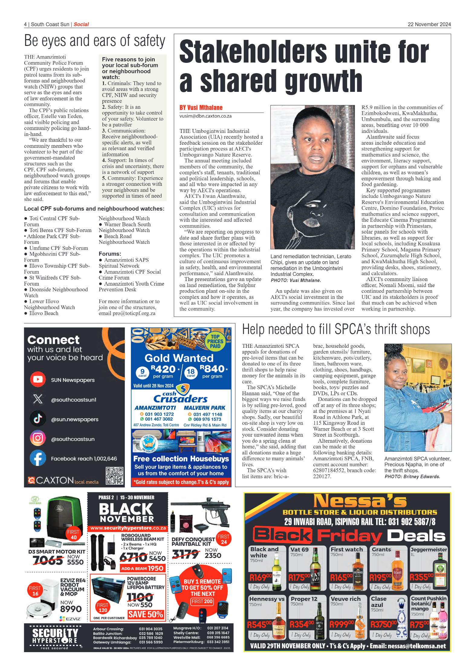 South Coast Sun 22 November 2024 page 4