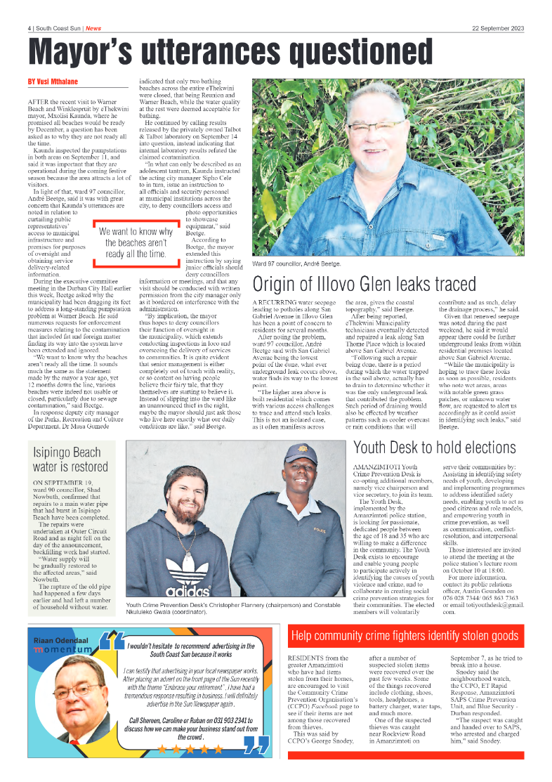 South Coast Sun 22 September 2023 page 4