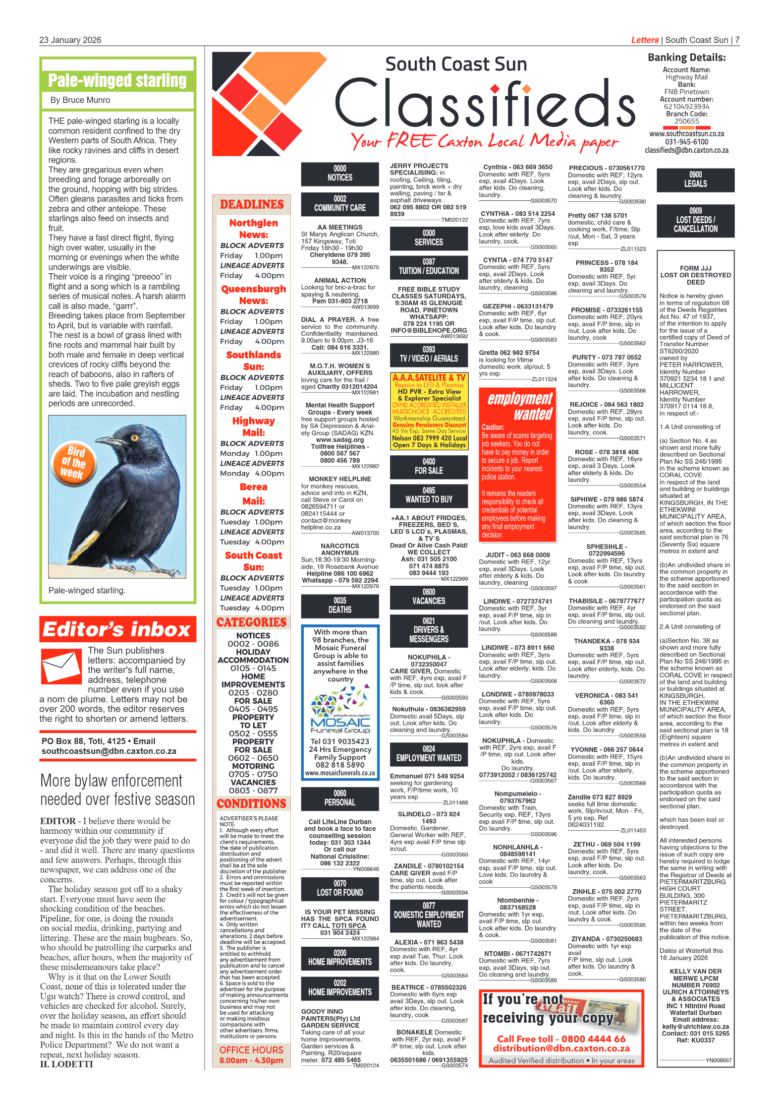 South Coast Sun 23 January 2026 page 7
