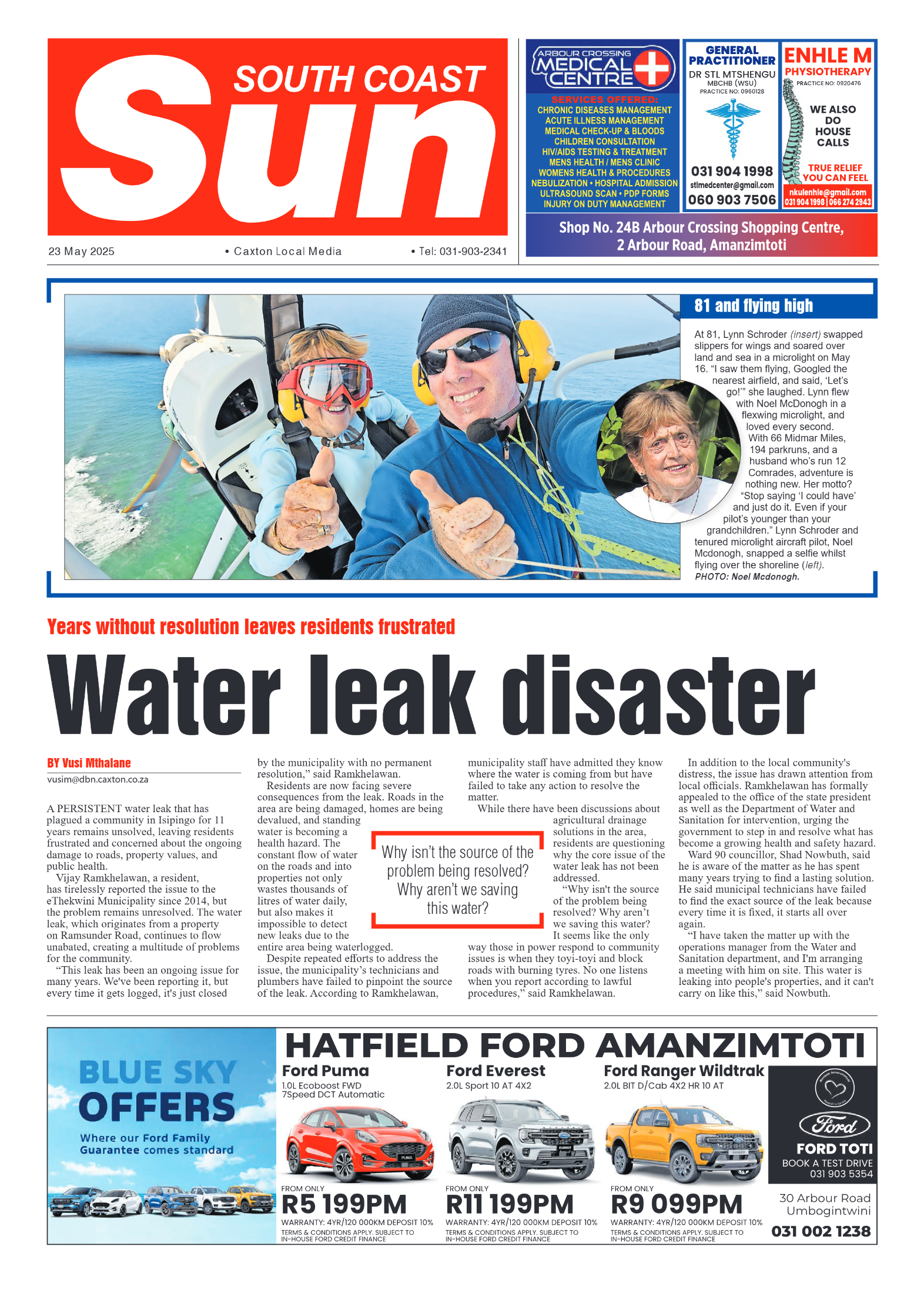 South Coast Sun 23 May 2025 page 1