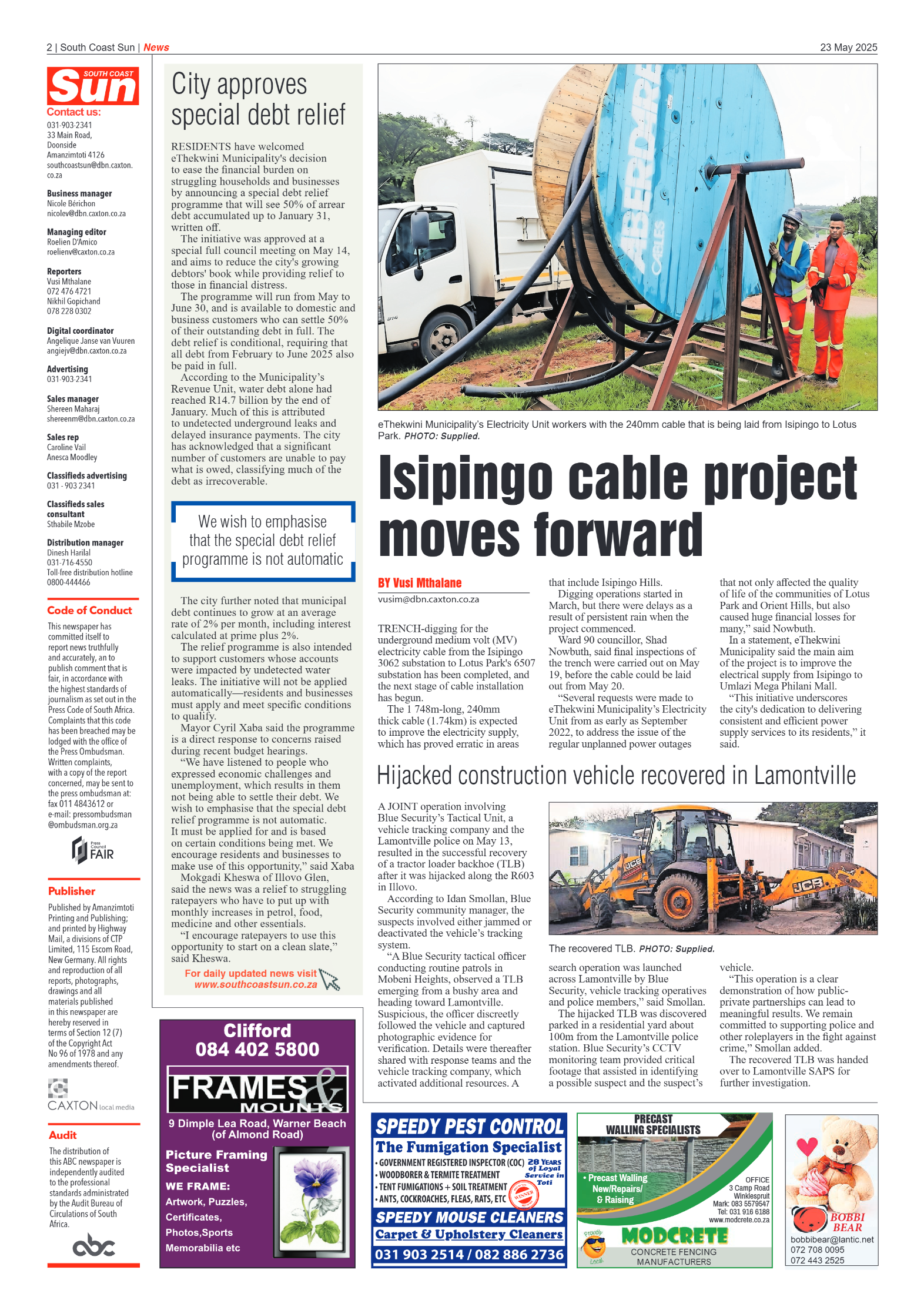 South Coast Sun 23 May 2025 page 2