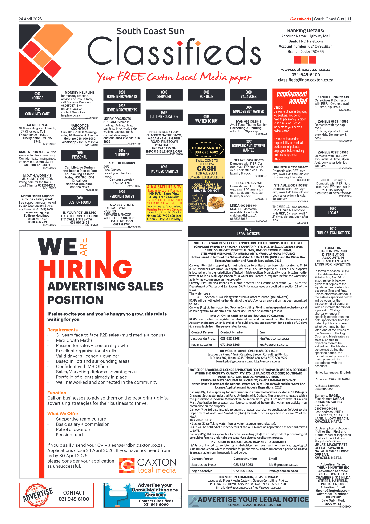 South Coast Sun 24 April 2026 page 11