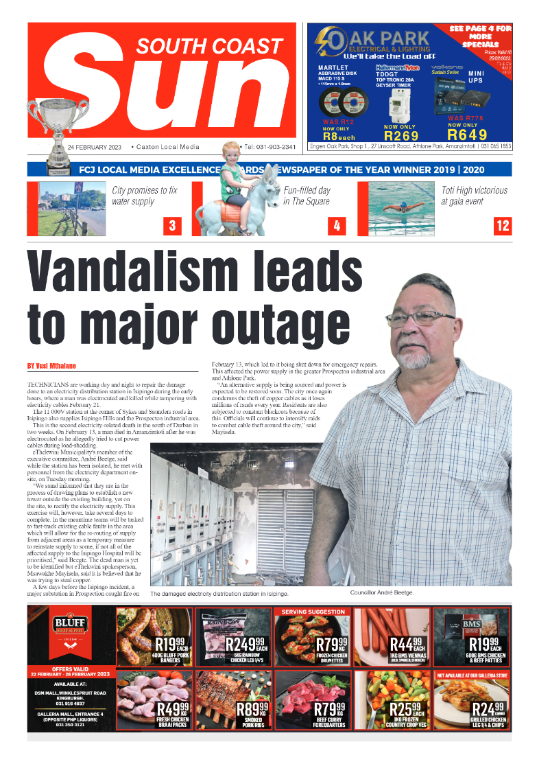 South Coast Sun 23 February 2023 page 1