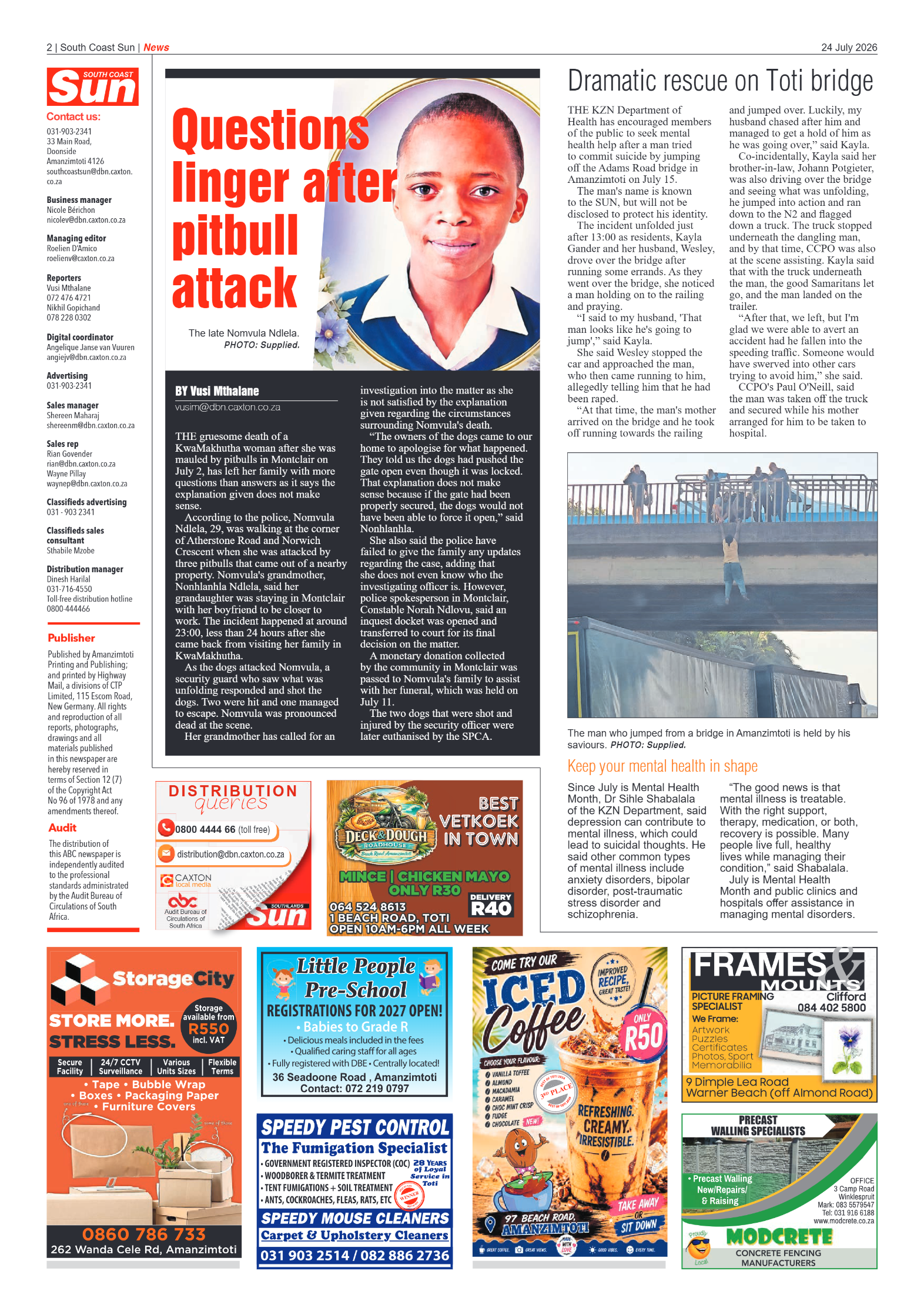 South Coast Sun 24 July 2026 page 2