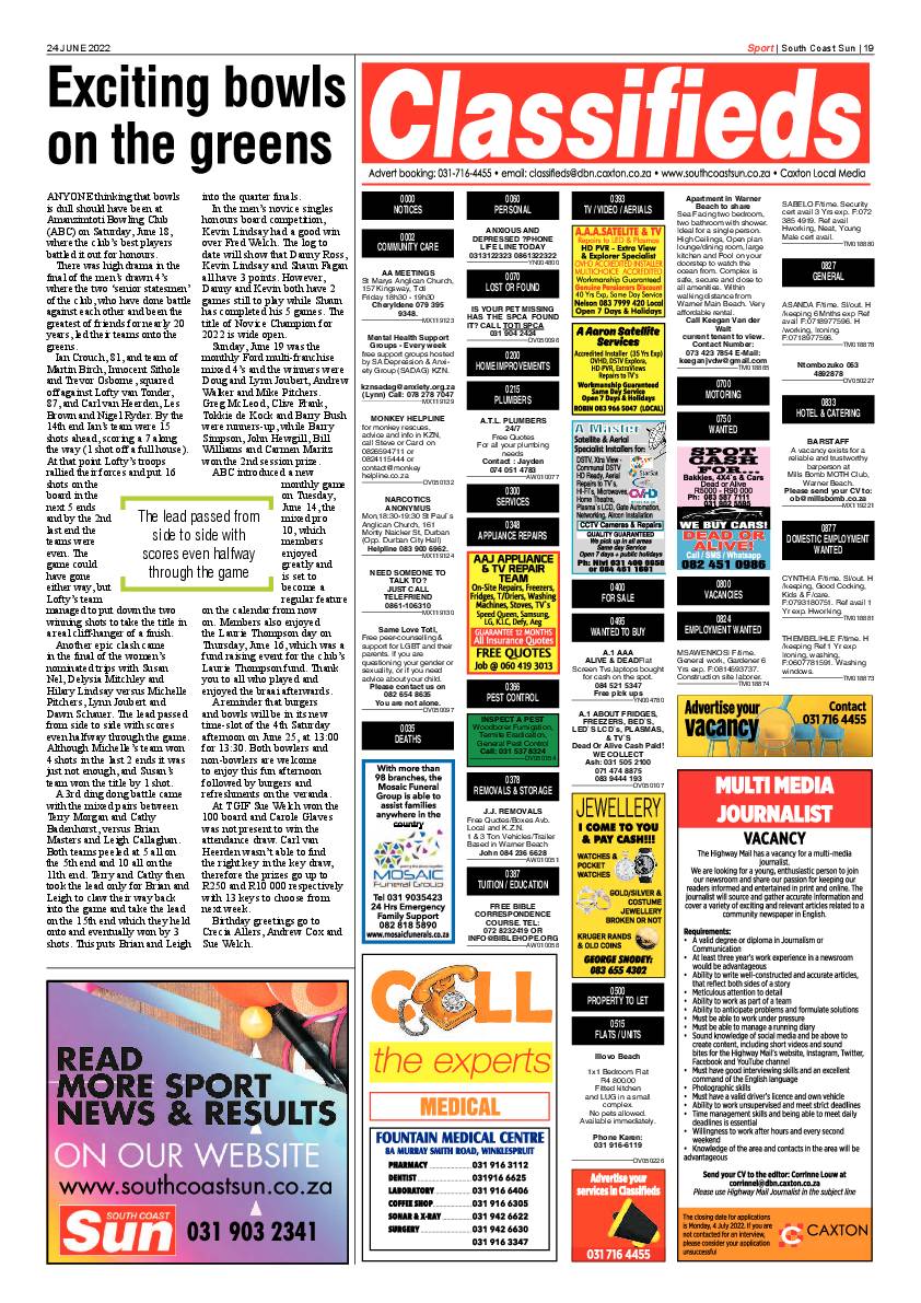 South Coast Sun 24 June 2022 page 19