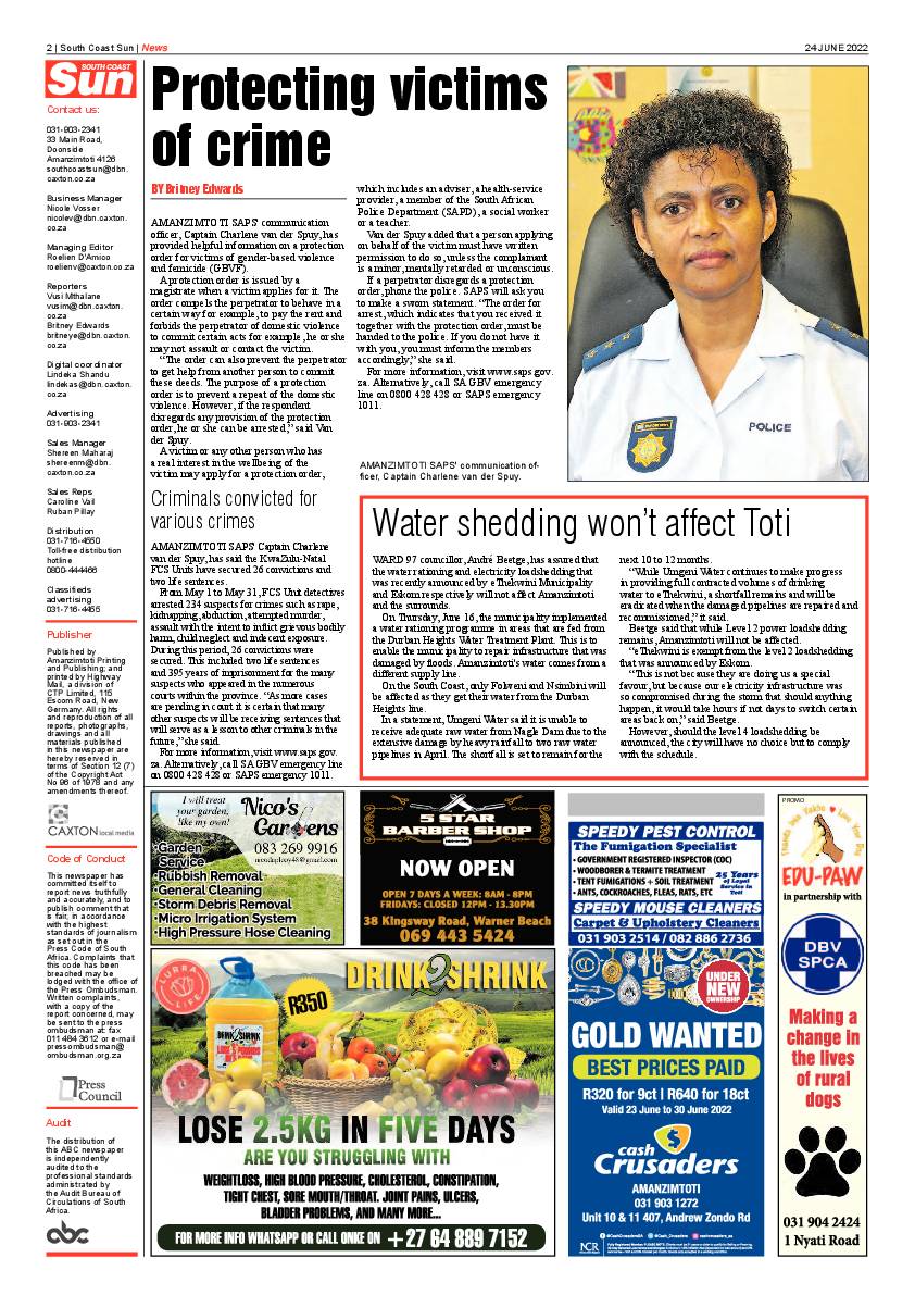 South Coast Sun 24 June 2022 page 2