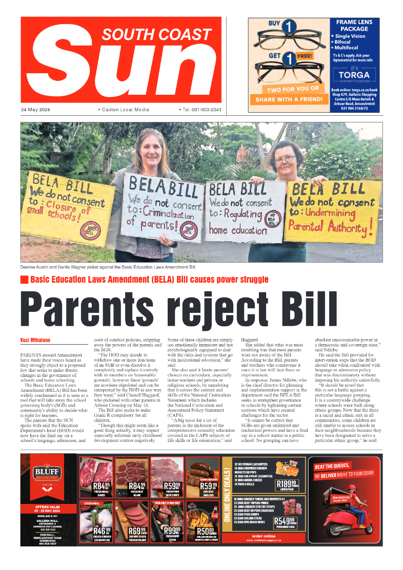 South Coast Sun 24 May 2024 page 1