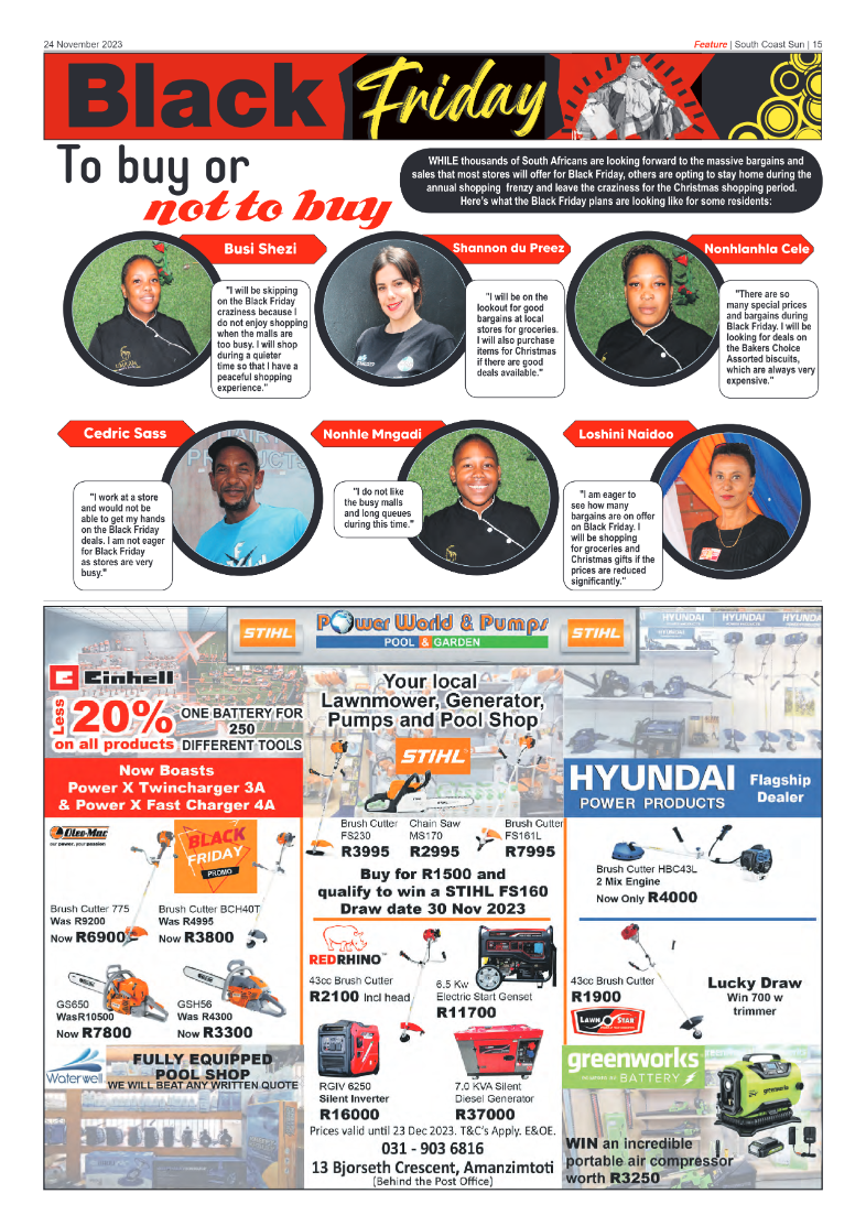 South Coast Sun 24 November 2023 page 15