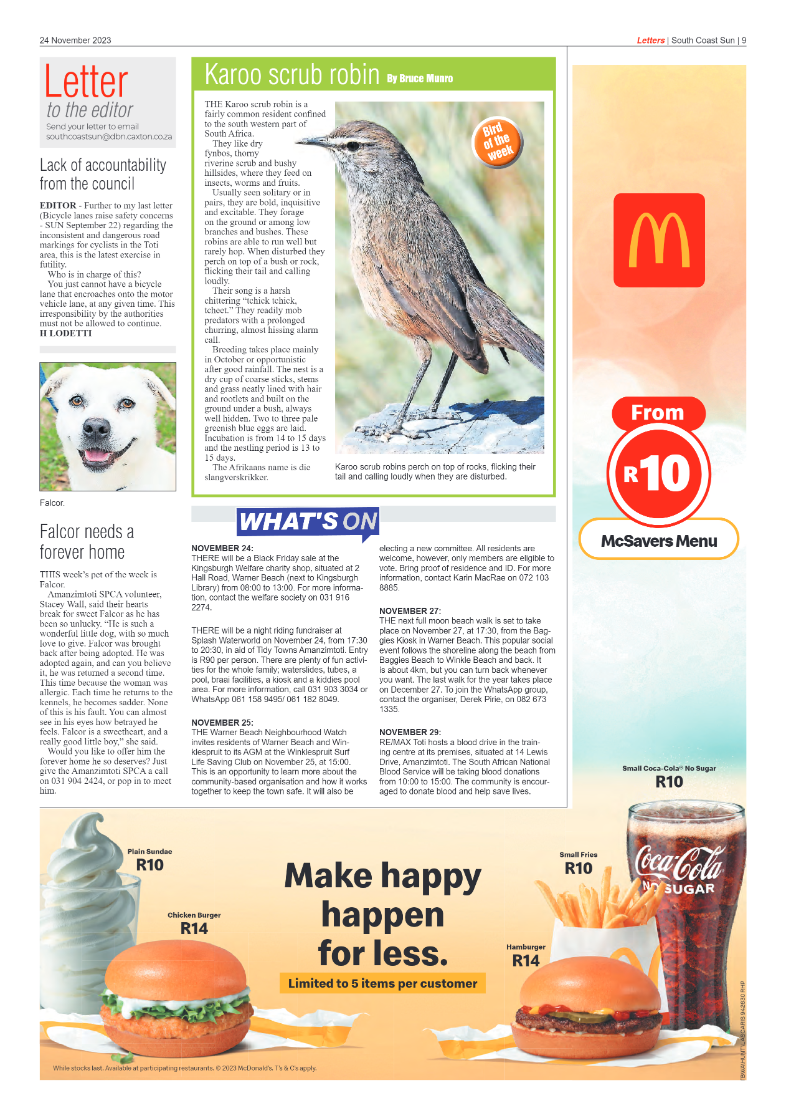South Coast Sun 24 November 2023 page 9