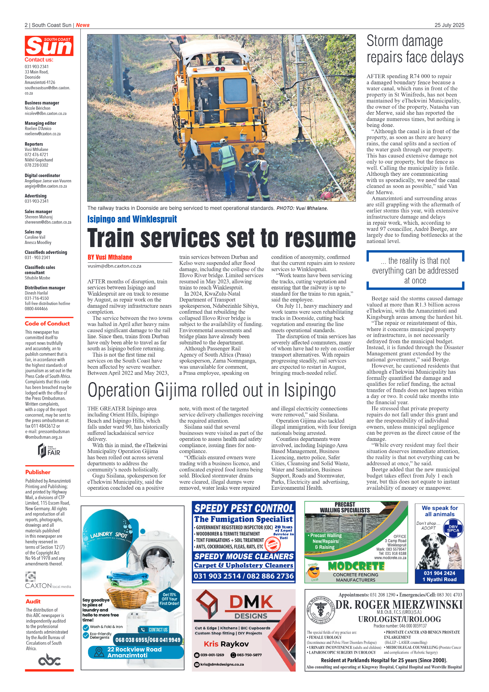 South Coast Sun 25 July 2025 page 2