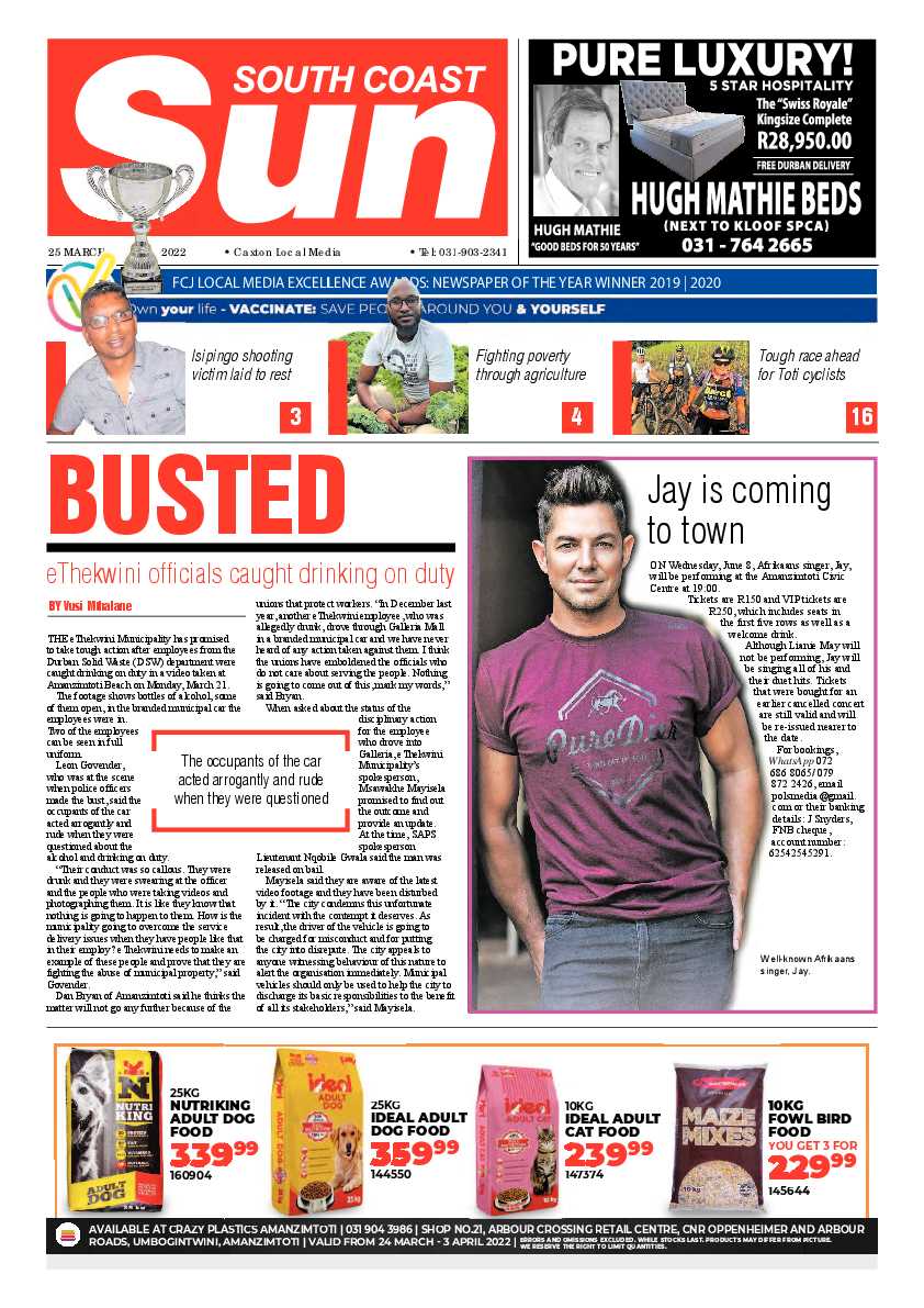 South Coast Sun 25 March 2022 page 1