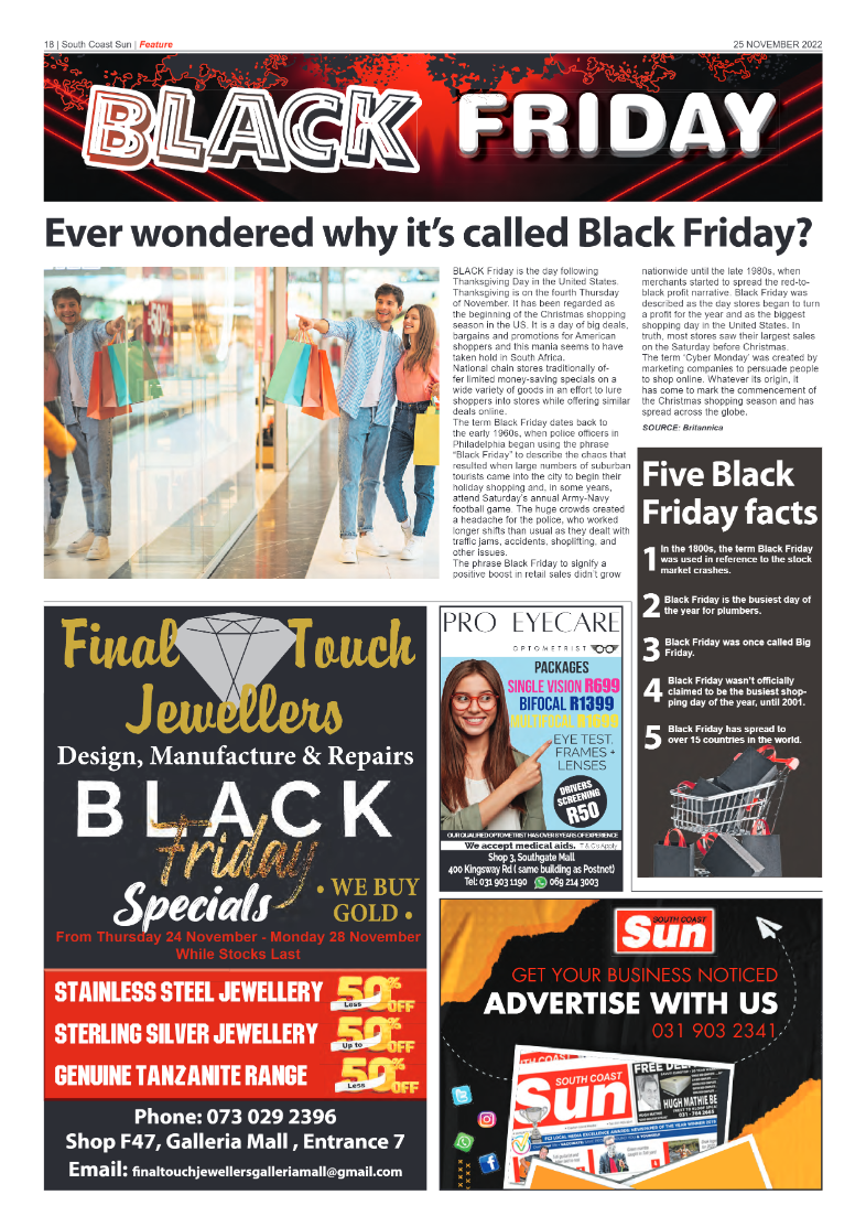 South Coast Sun 25 November 2022 page 16