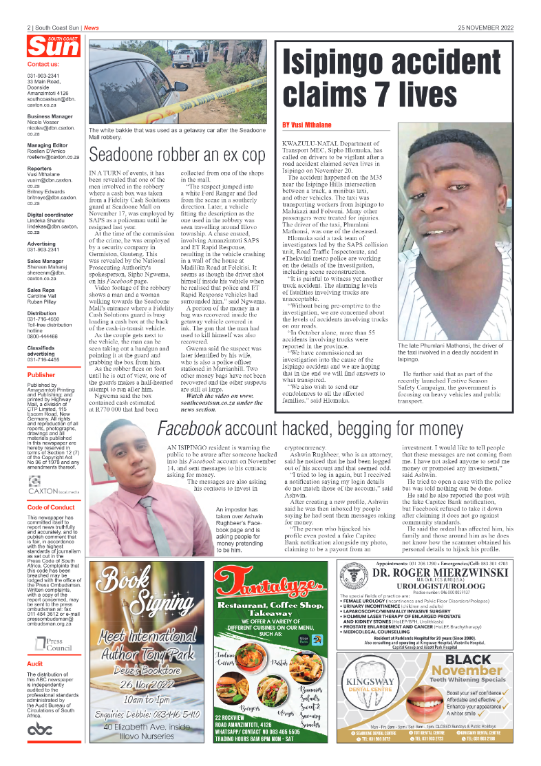 South Coast Sun 25 November 2022 page 2