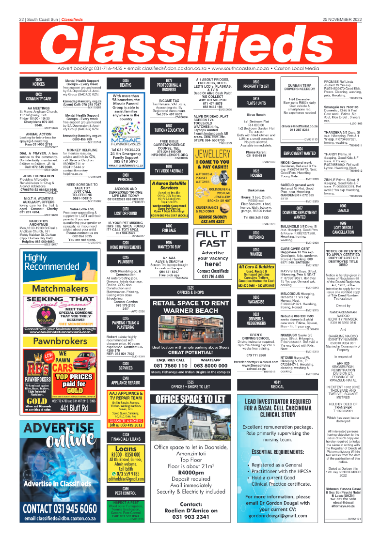 South Coast Sun 25 November 2022 page 20