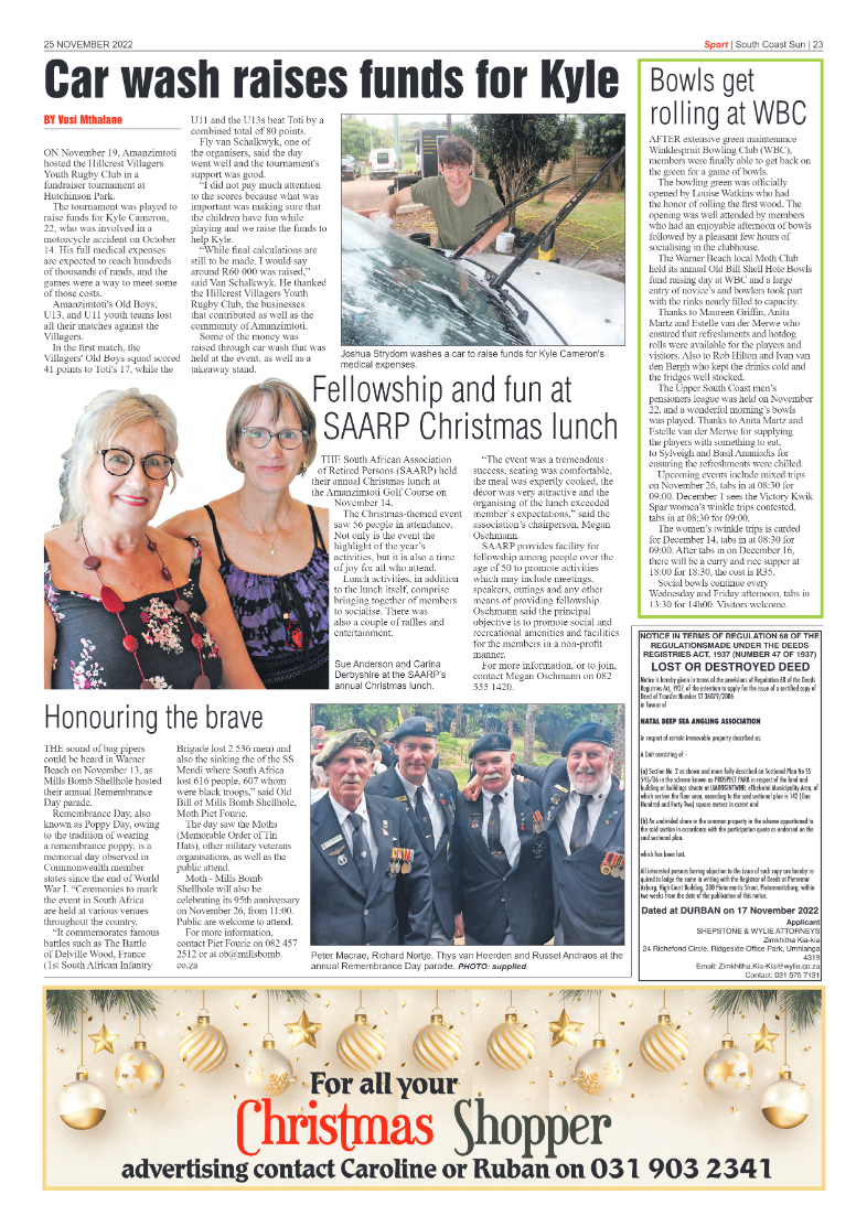 South Coast Sun 25 November 2022 page 21