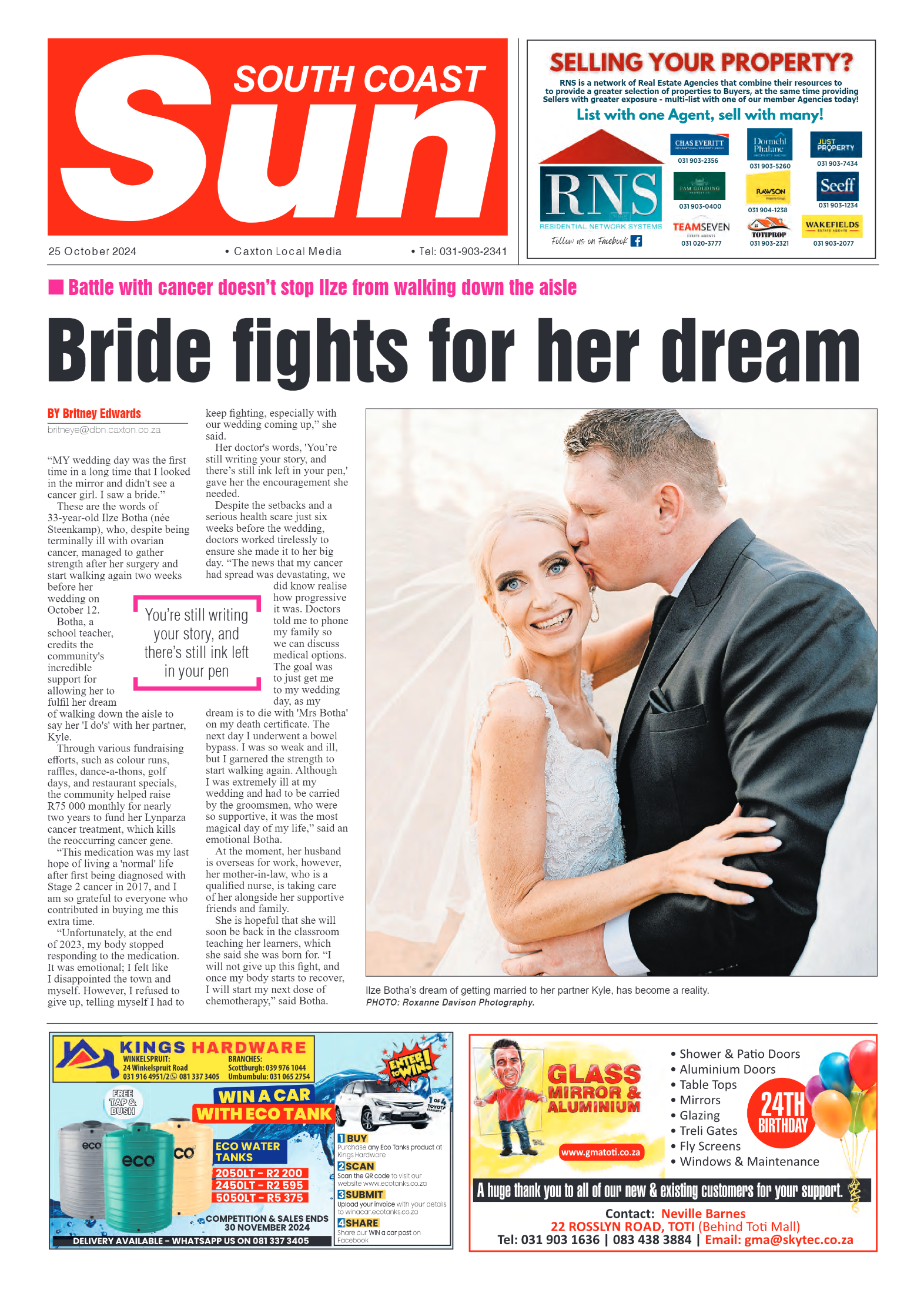 South Coast Sun 25 October 2024 page 1