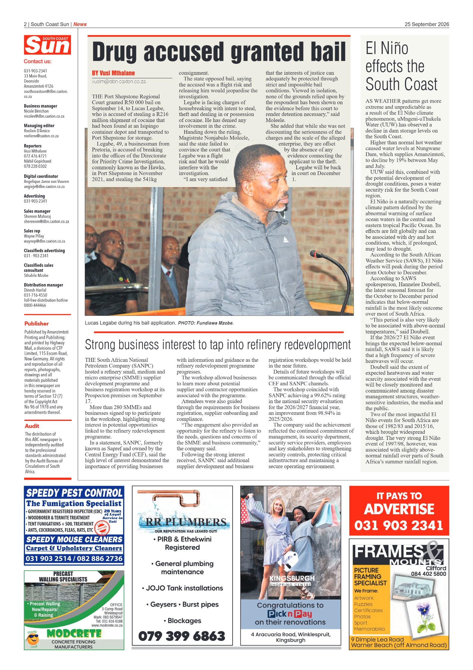 South Coast Sun 25 September 2026 page 2