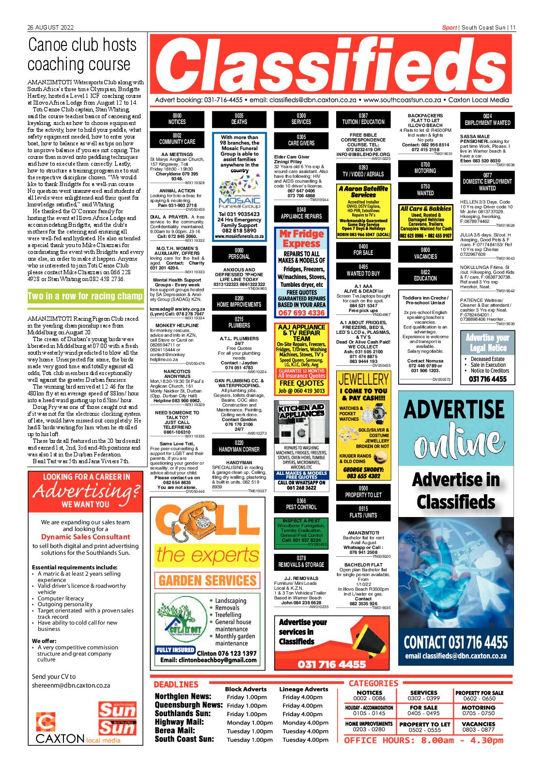 South Coast Sun 26 August 2022 page 11