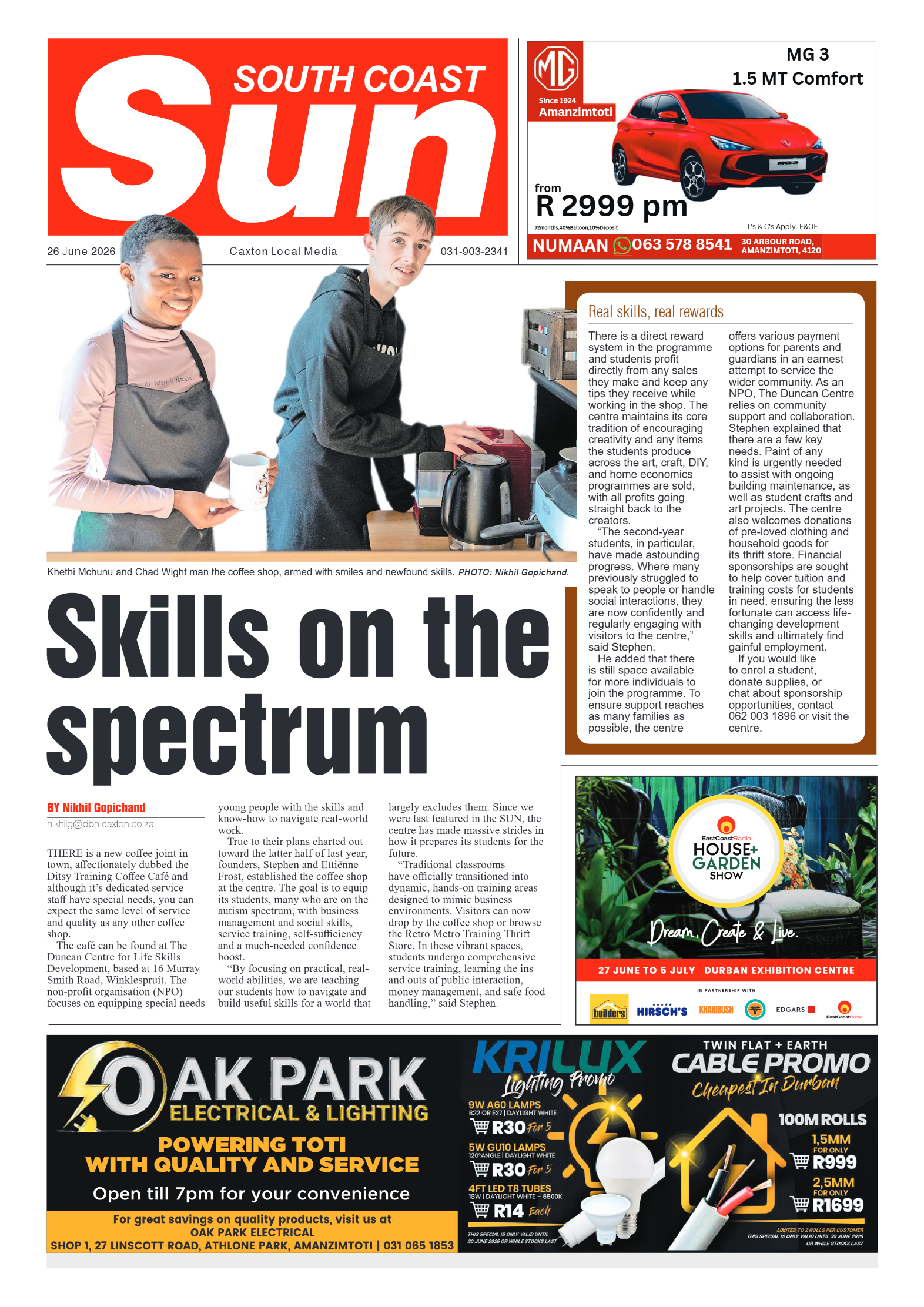 South Coast Sun 26 June 2026 page 1
