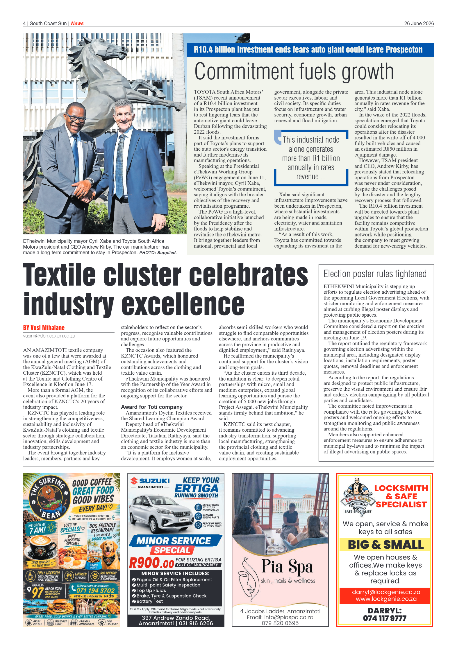 South Coast Sun 26 June 2026 page 4