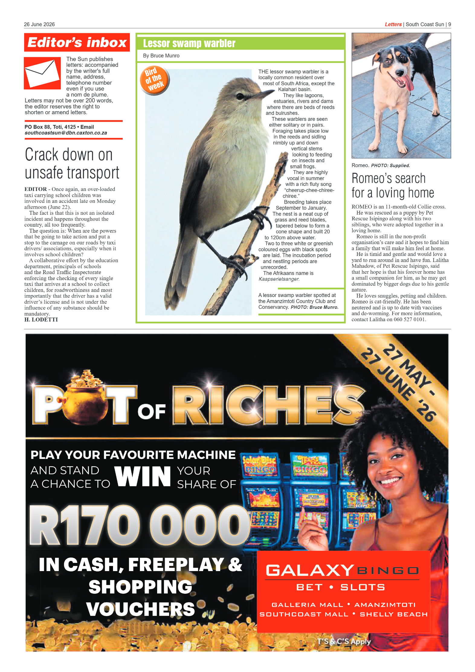 South Coast Sun 26 June 2026 page 9