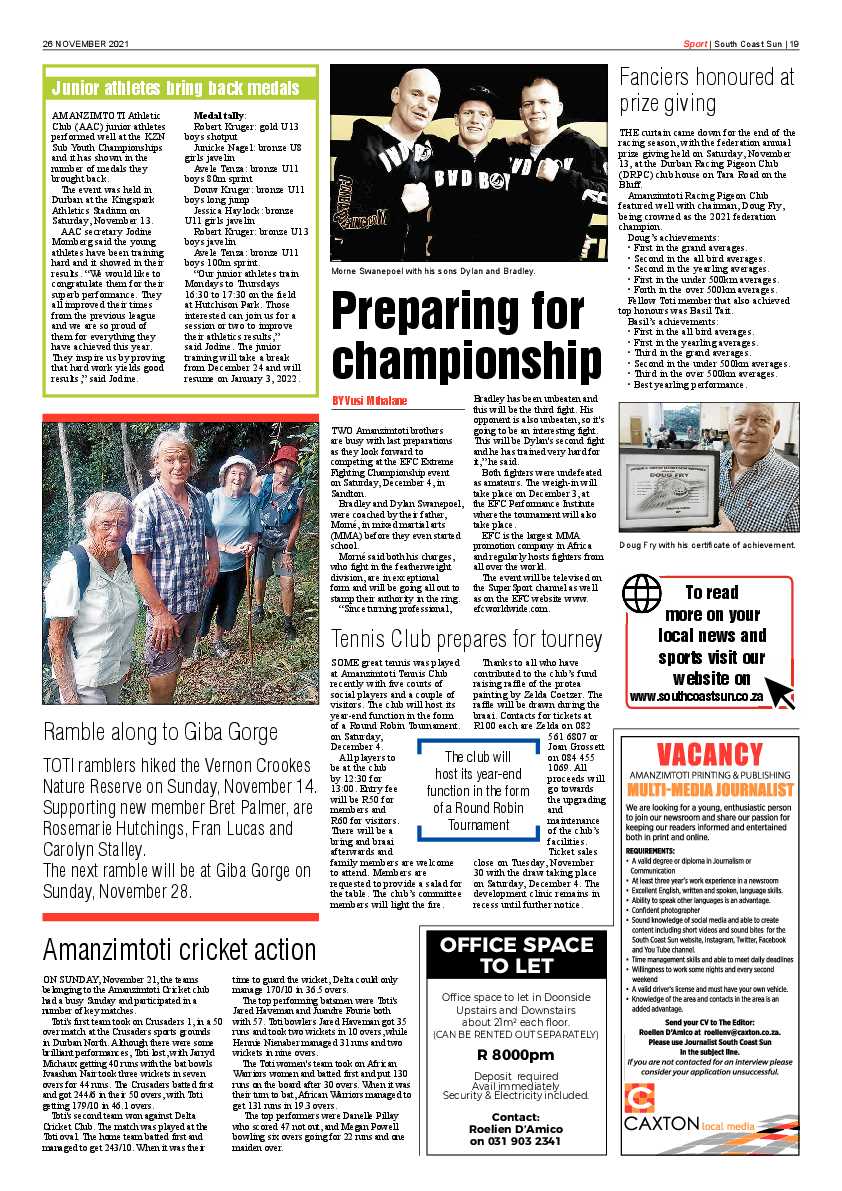 South Coast Sun 26 November 2021 page 19