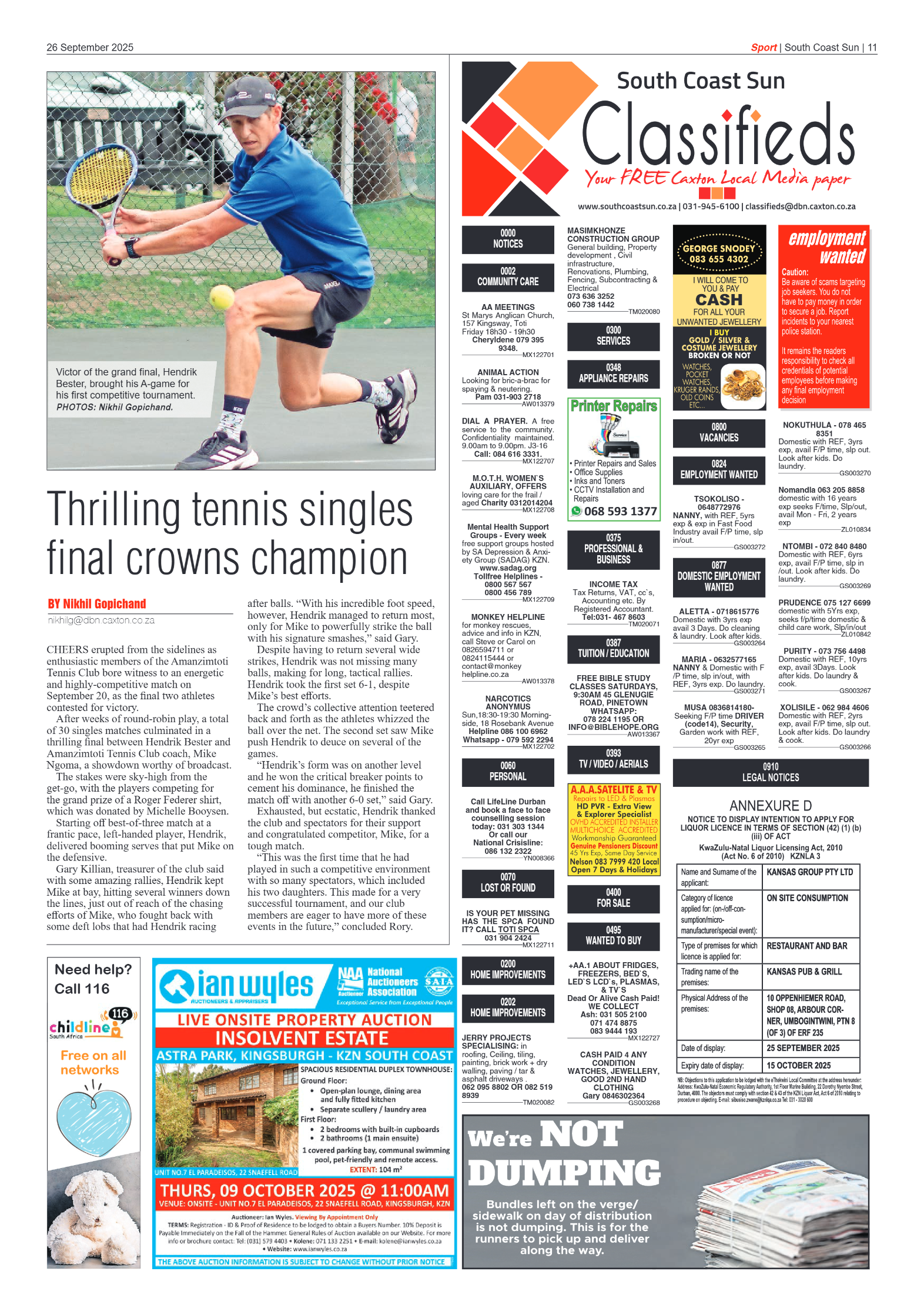 South Coast Sun 26 September 2025 page 11