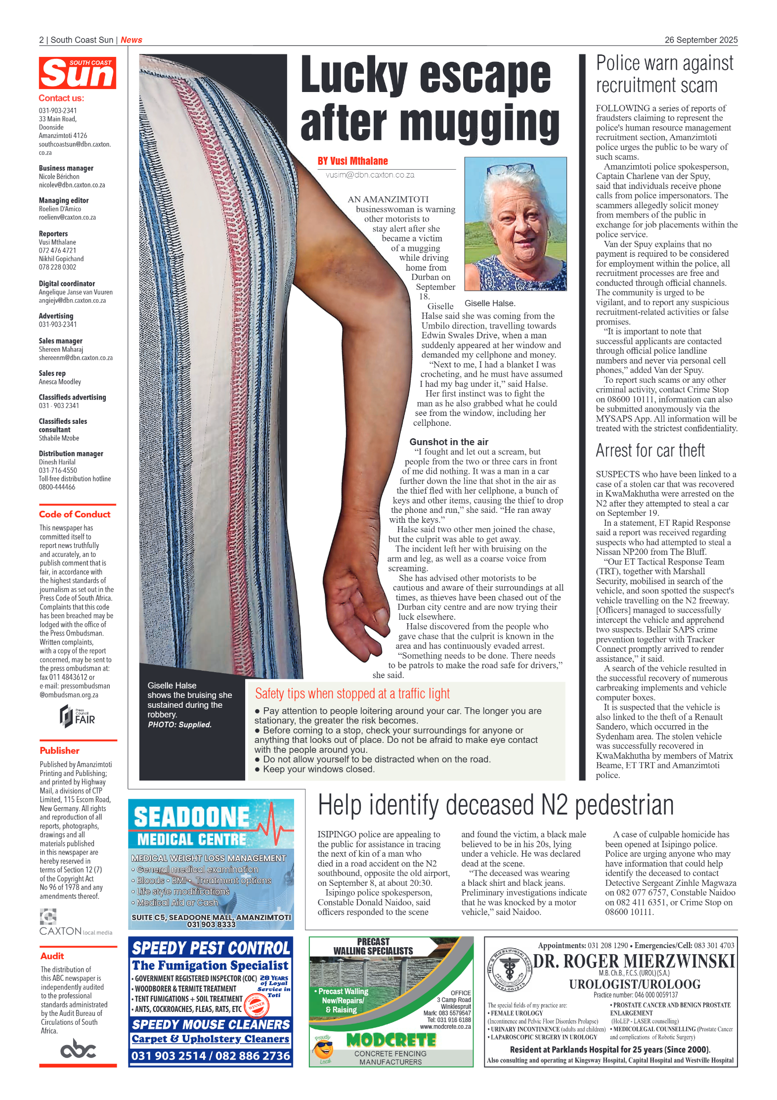 South Coast Sun 26 September 2025 page 2