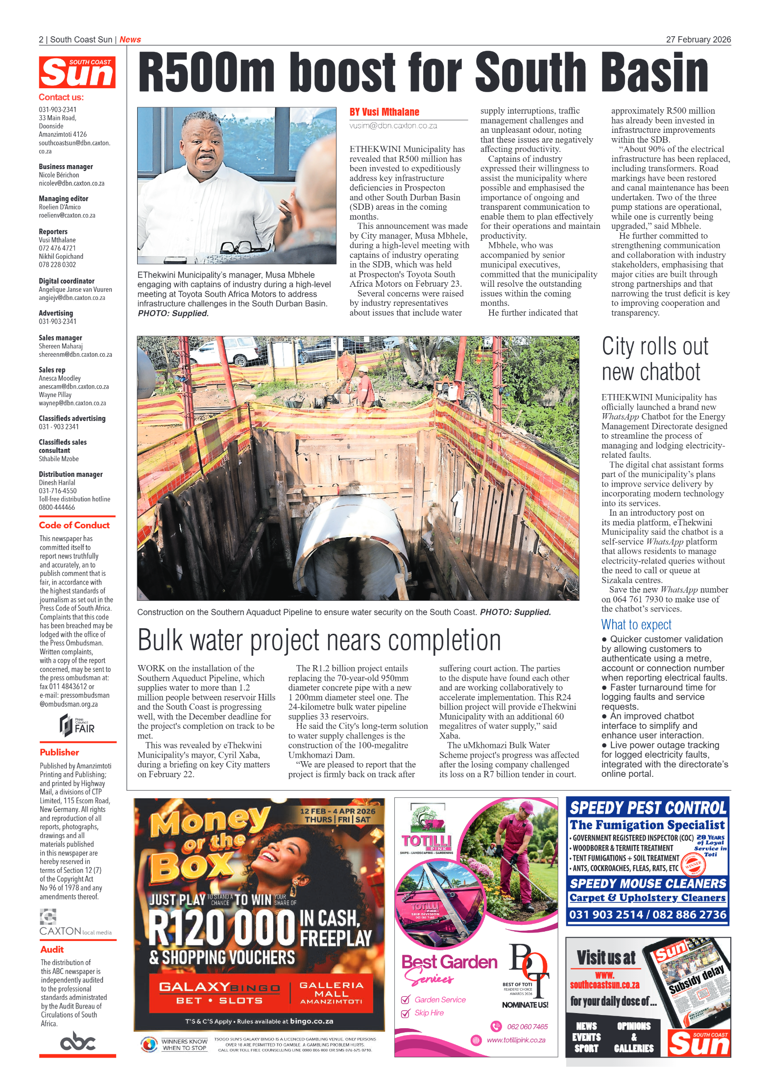 South Coast Sun 27 February 2026 page 2