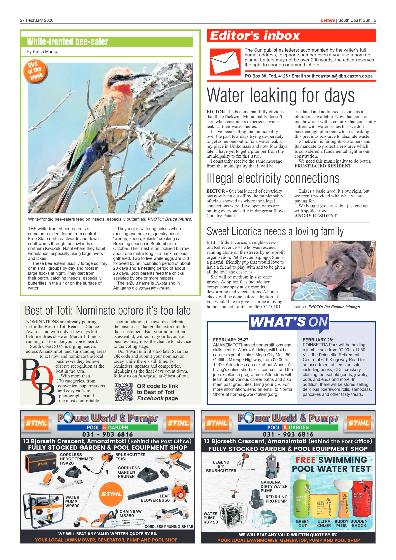 South Coast Sun 27 February 2026 page 5