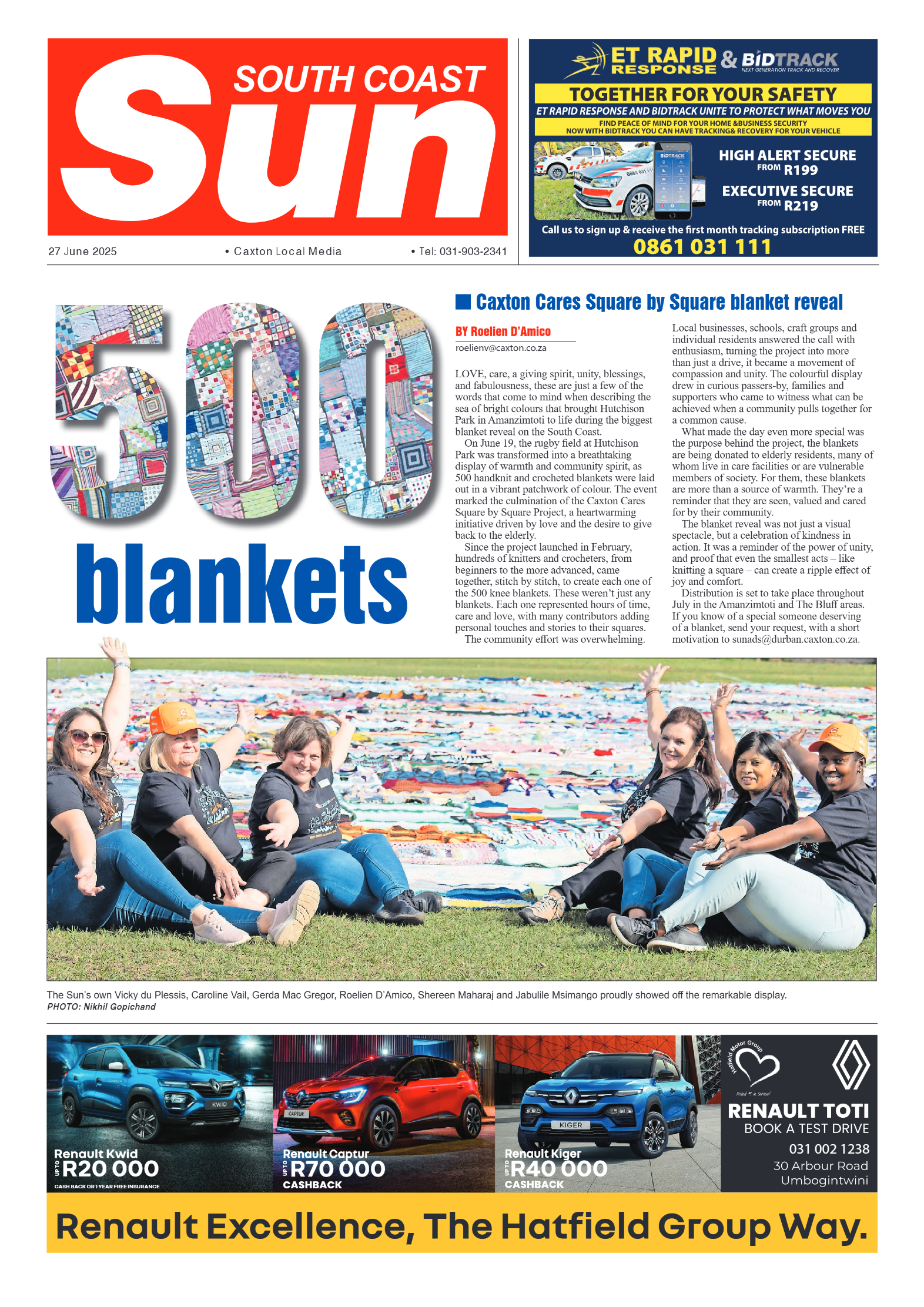 South Coast Sun 27 June 2025 page 1