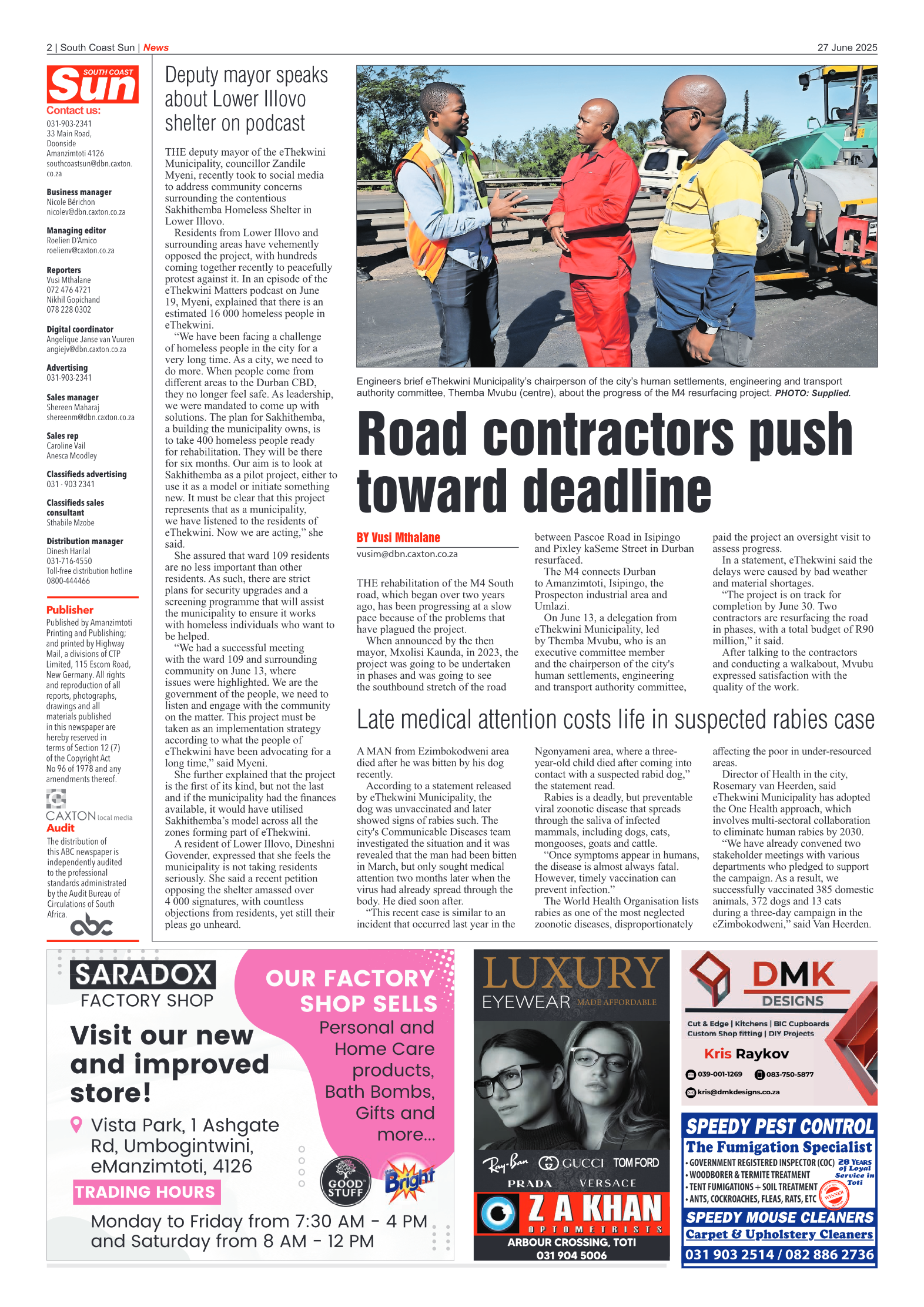 South Coast Sun 27 June 2025 page 2