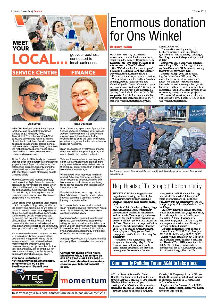 South Coast Sun 27 May 2022 page 8