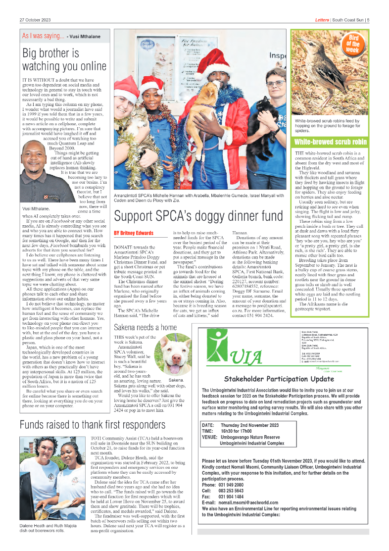 South Coast Sun 27 October 2023 page 5