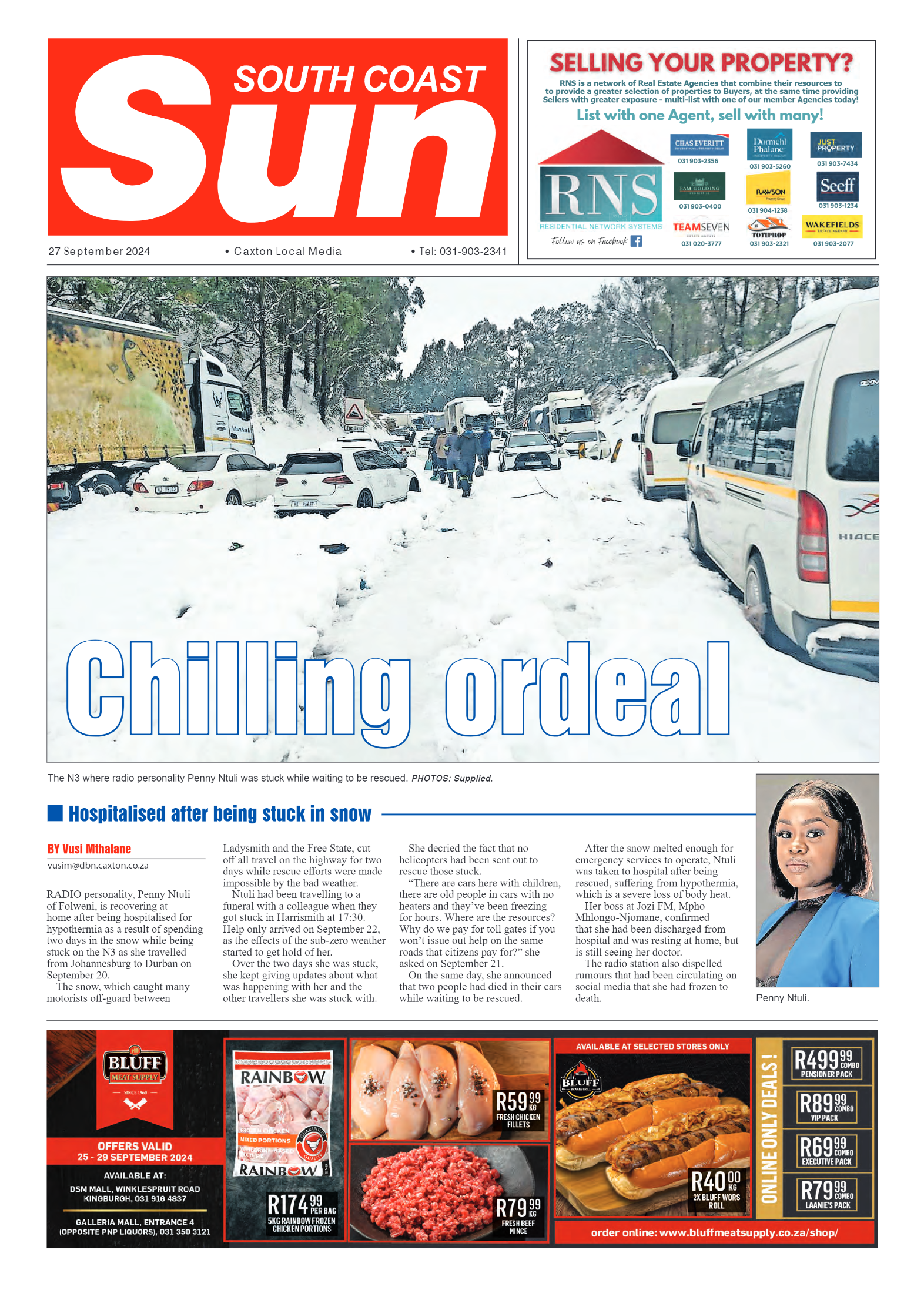 South Coast Sun 27 September 2024 page 1