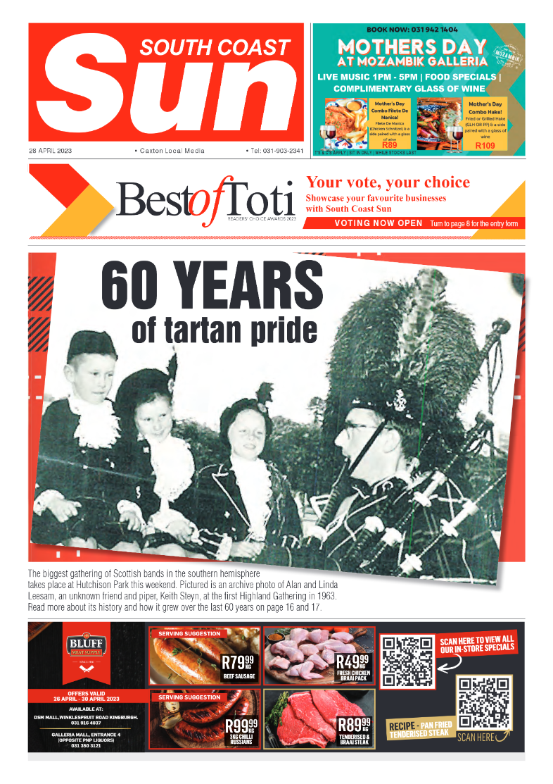 South Coast Sun 28 April 2023 page 1
