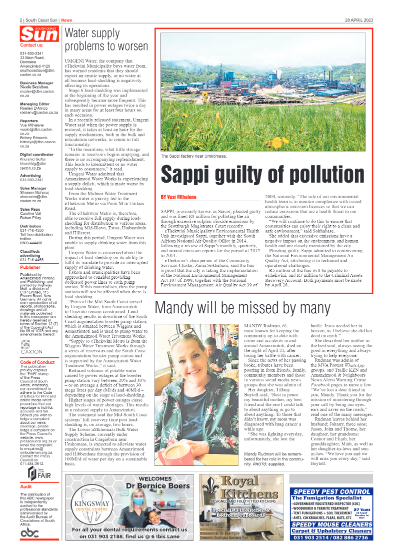 South Coast Sun 28 April 2023 page 2