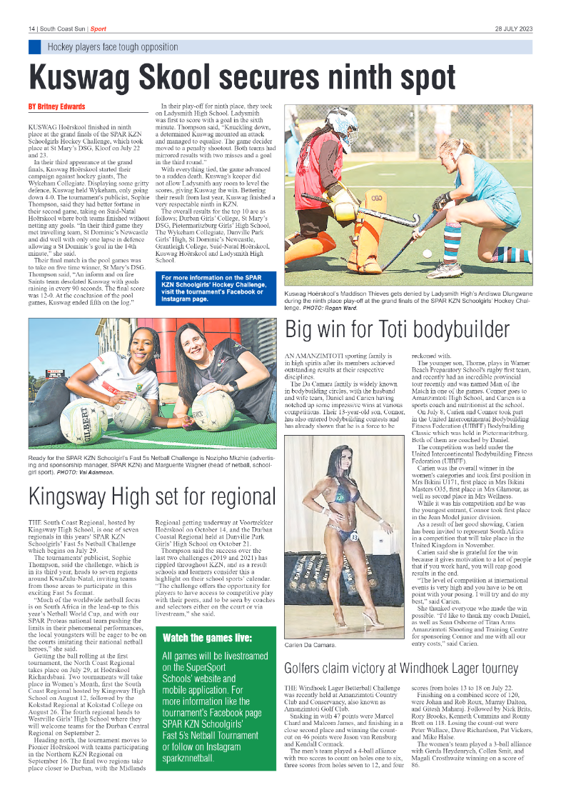 South Coast Sun 28 July 2023 page 14
