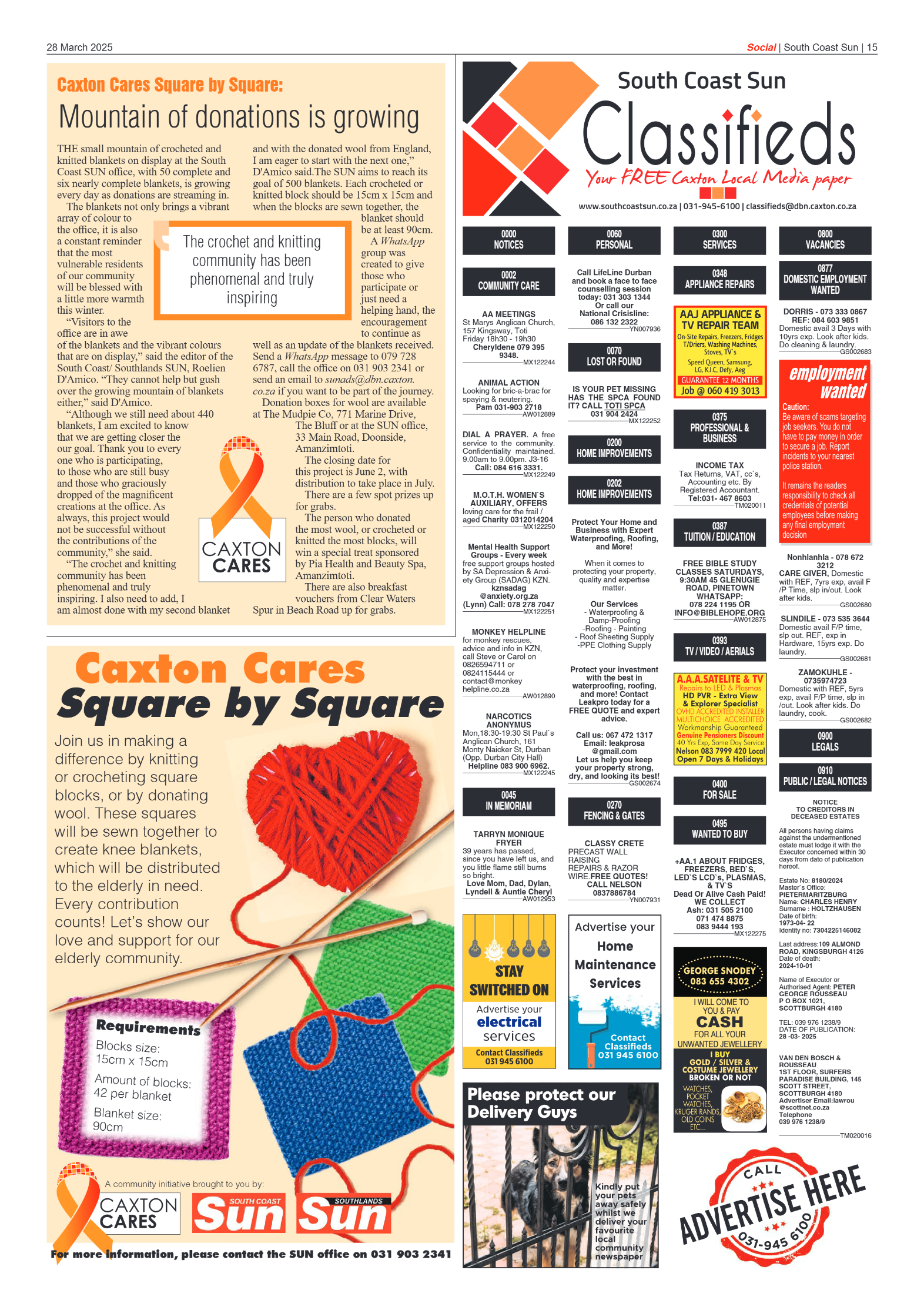 South Coast Sun 28 March 2025 page 15