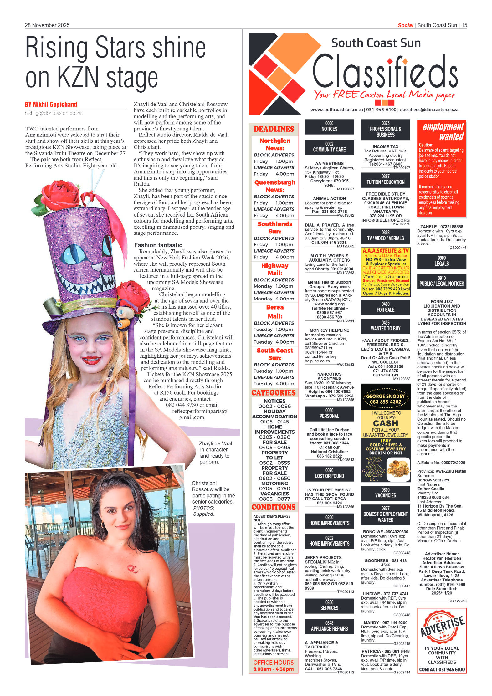 South Coast Sun 28 November 2025 page 17