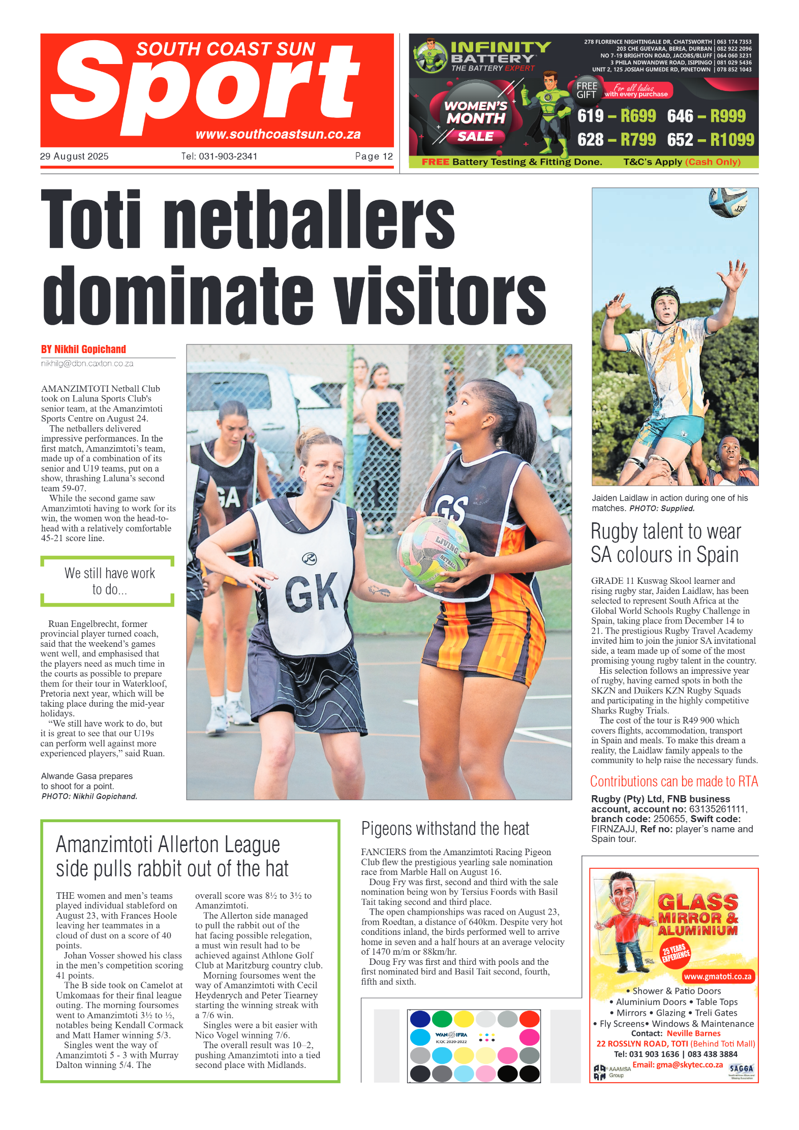 South Coast Sun 29 August 2025 page 12