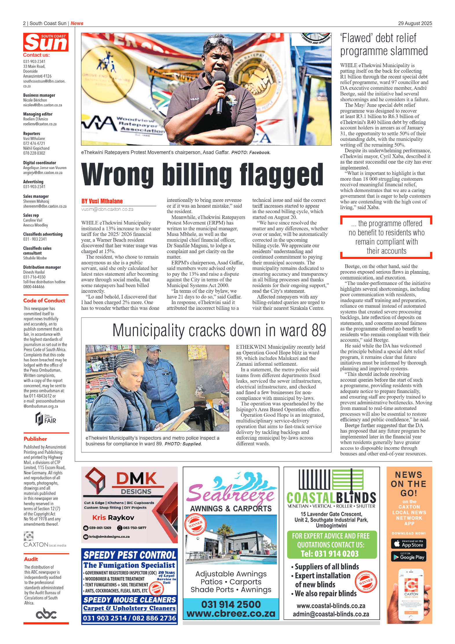 South Coast Sun 29 August 2025 page 2